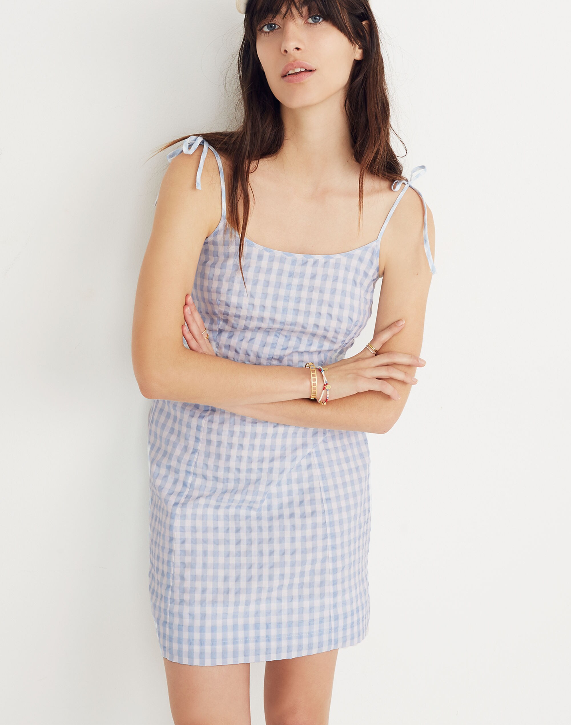 Gingham Tie-Strap Dress