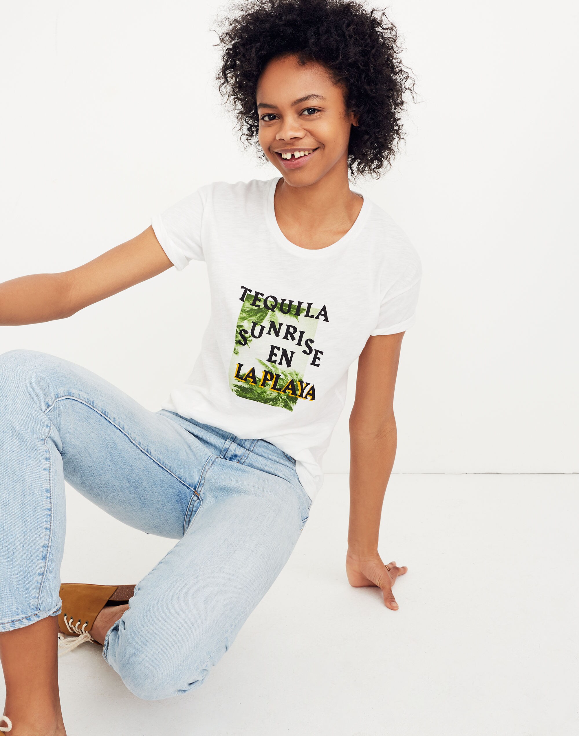 Tequila Sunrise Whisper Cotton Crewneck Tee