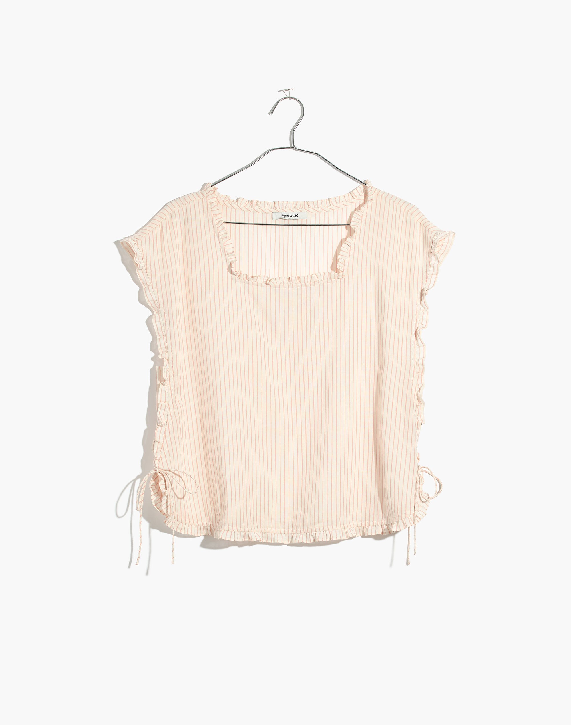 Ruffled Side-Tie Top in Stripe