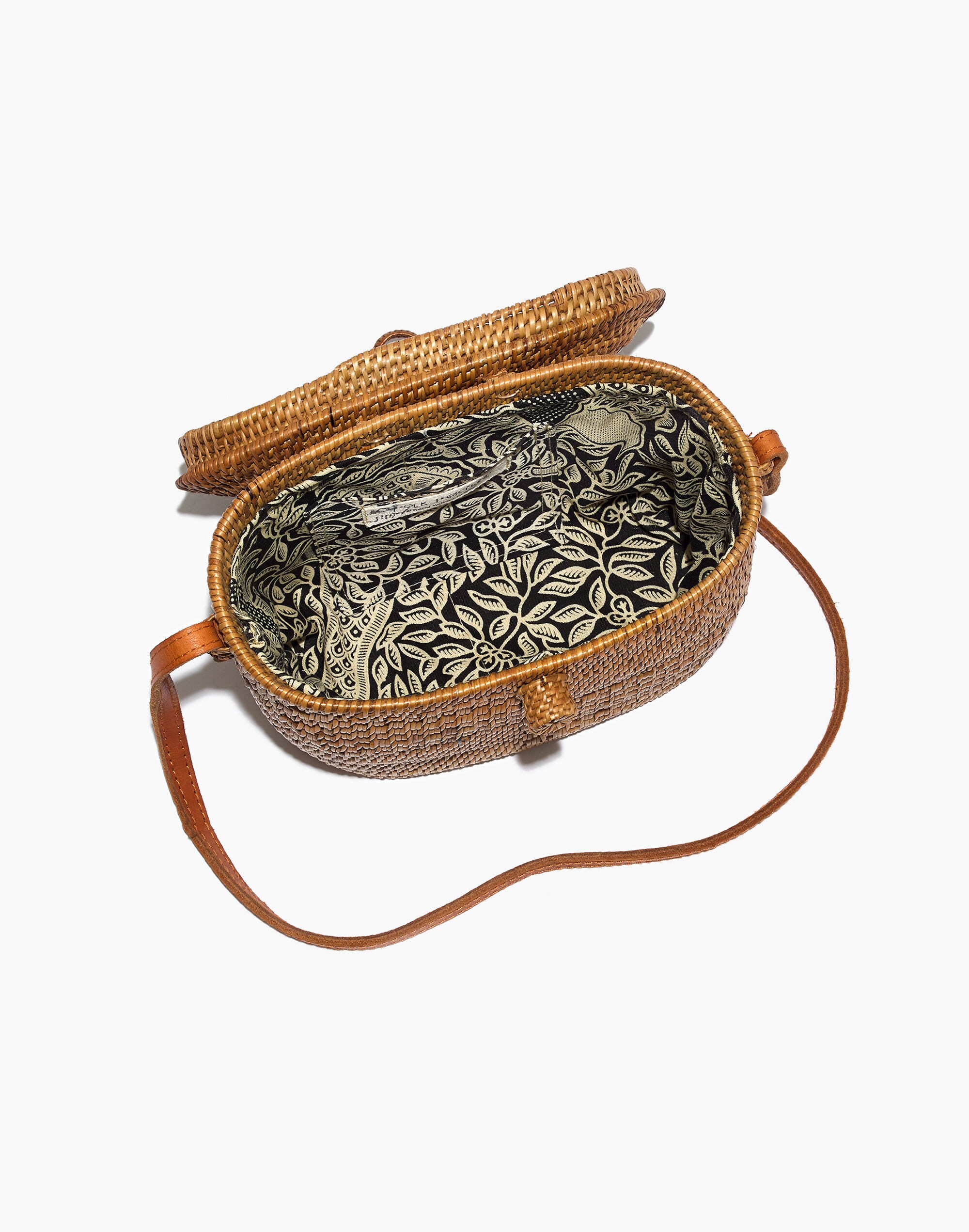 Folk Fortune Bali Rattan Top-Lid Bag