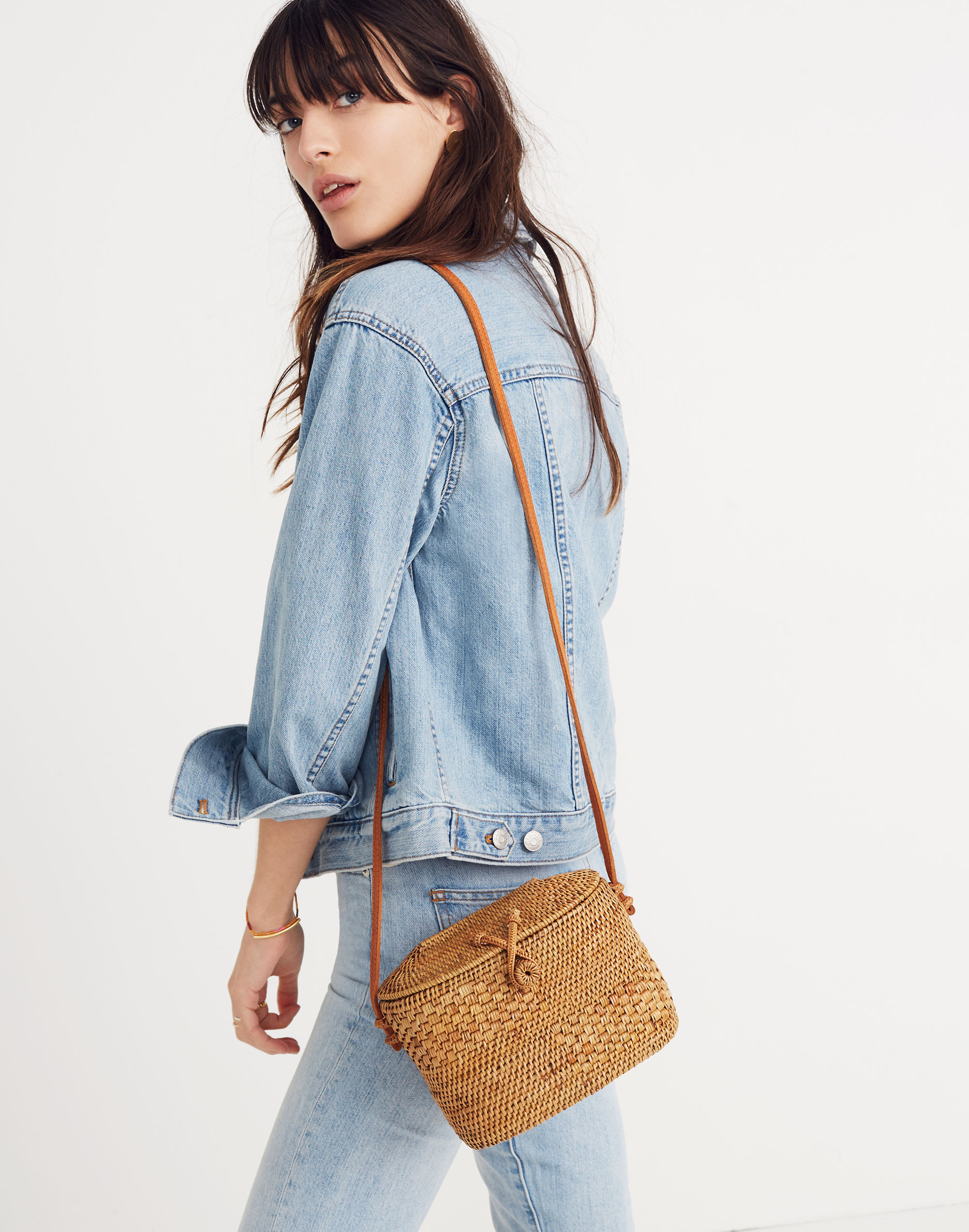 Folk Fortune Bali Rattan Top-Lid Bag