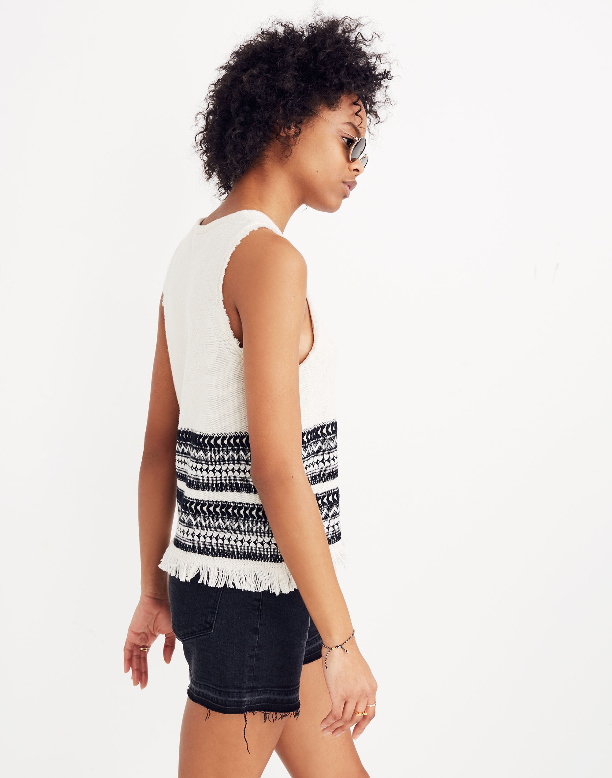 Villagrove Sweater Tank in Bright Ivory