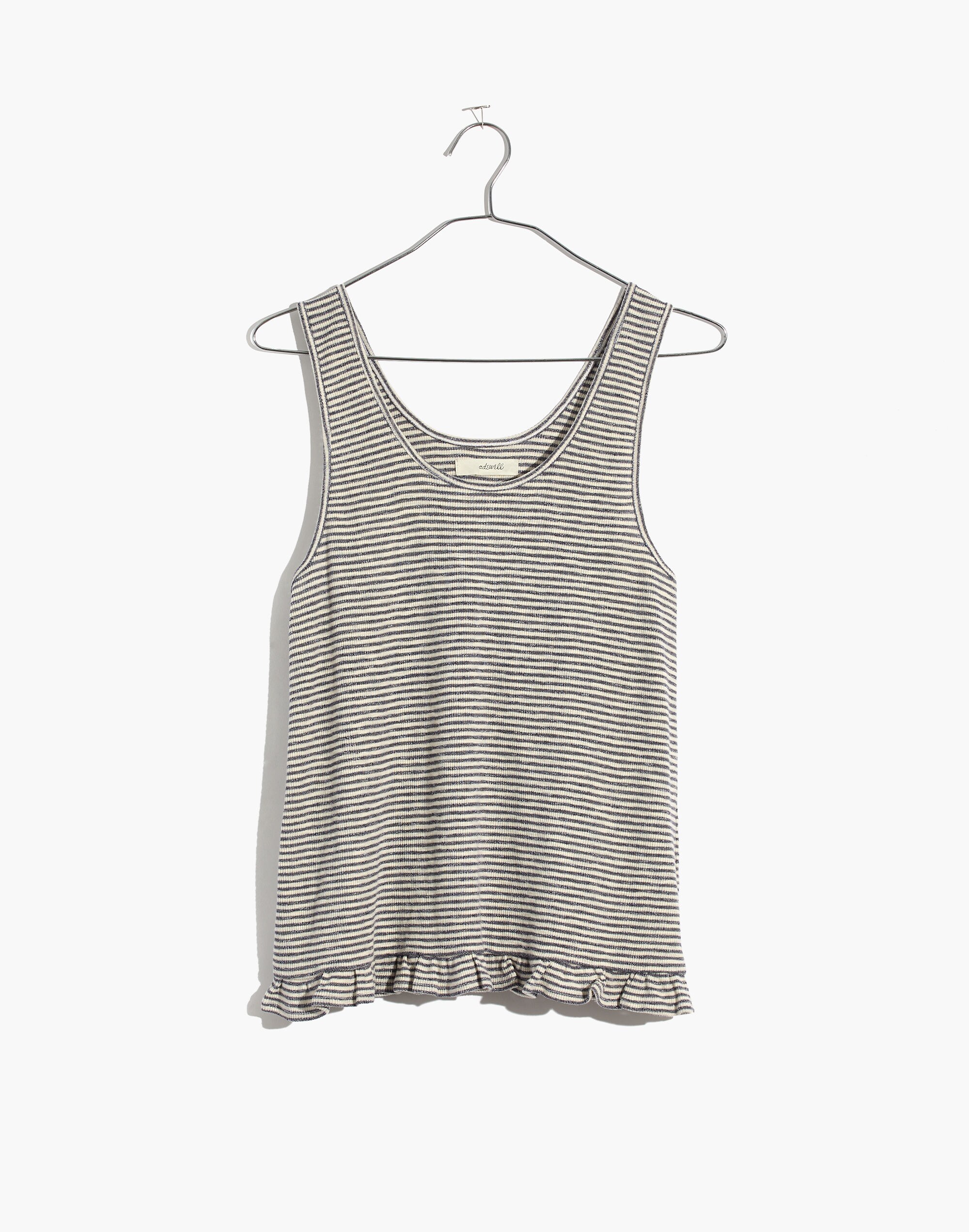 Ruffle-Hem Pajama Tank in Stripe