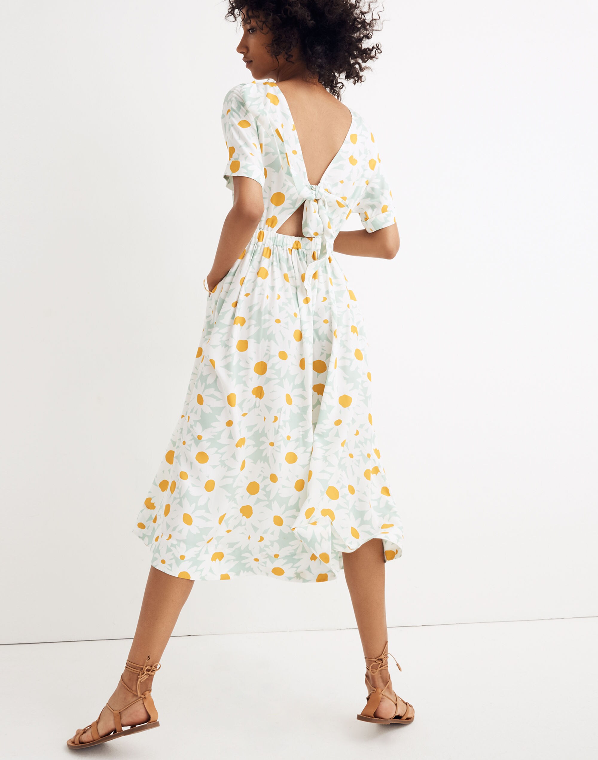 Tie-Back Maxi Dress in Mini Daisy