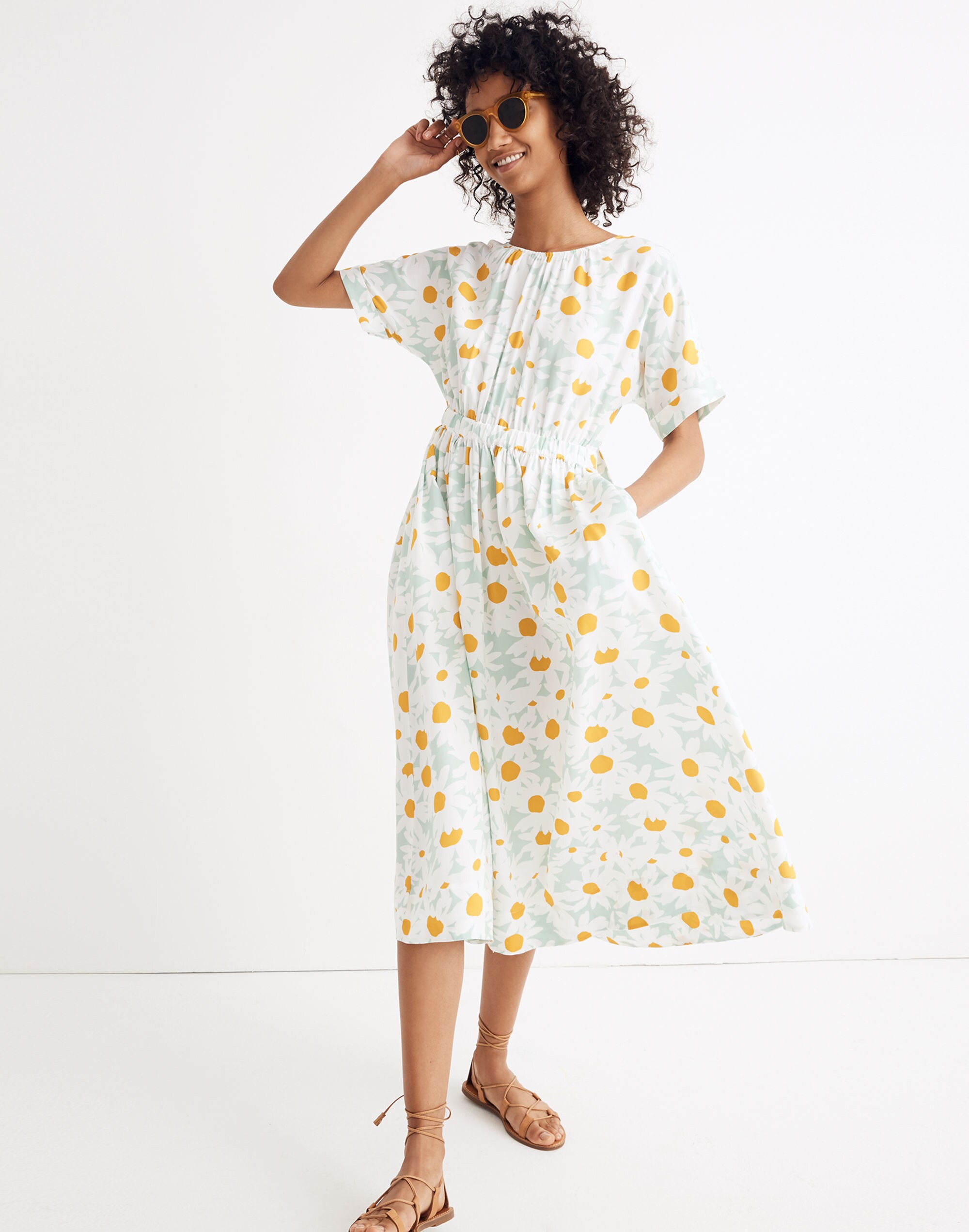 Tie-Back Maxi Dress in Mini Daisy