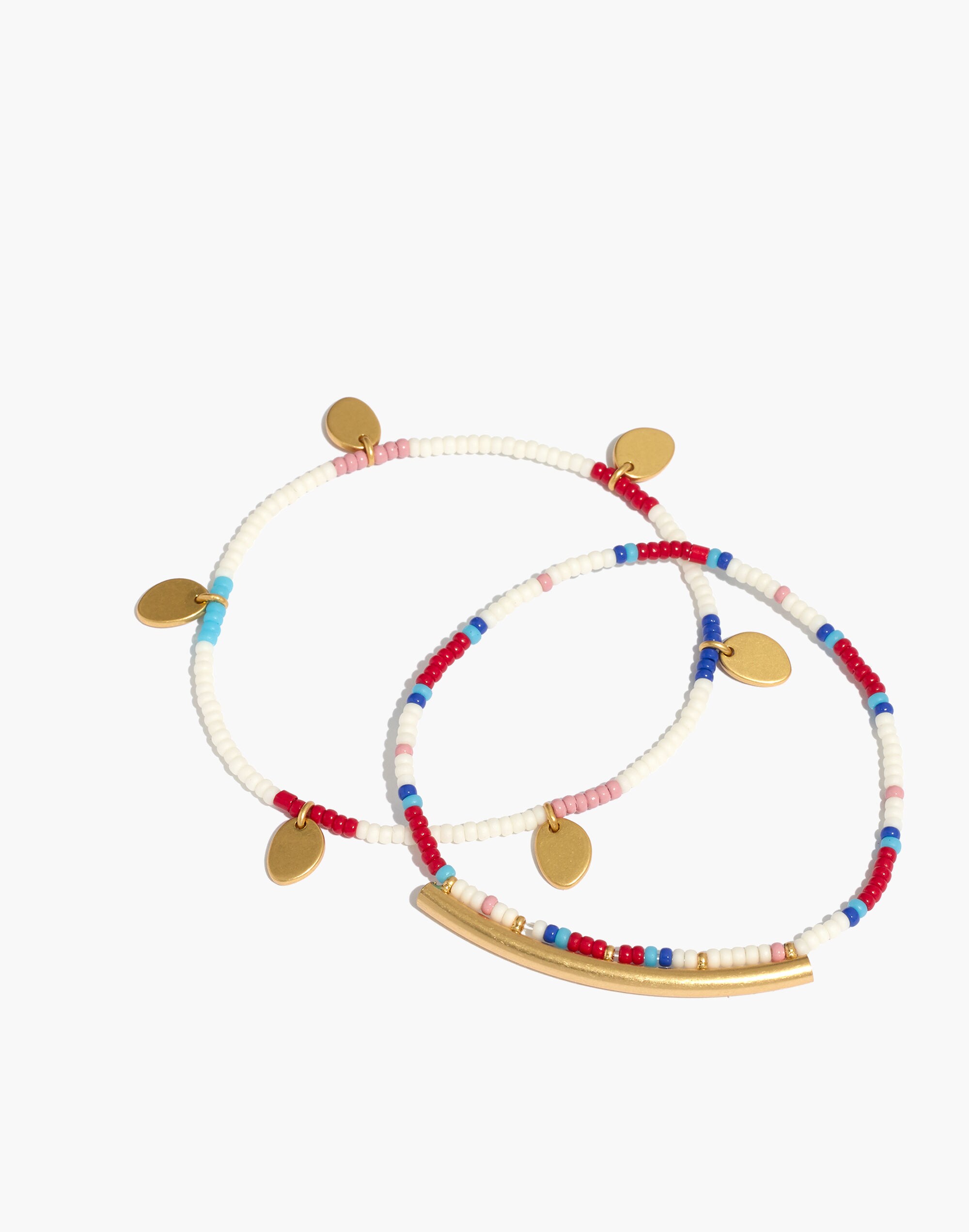 Two-Pack Seed Bead Charm Bracelets