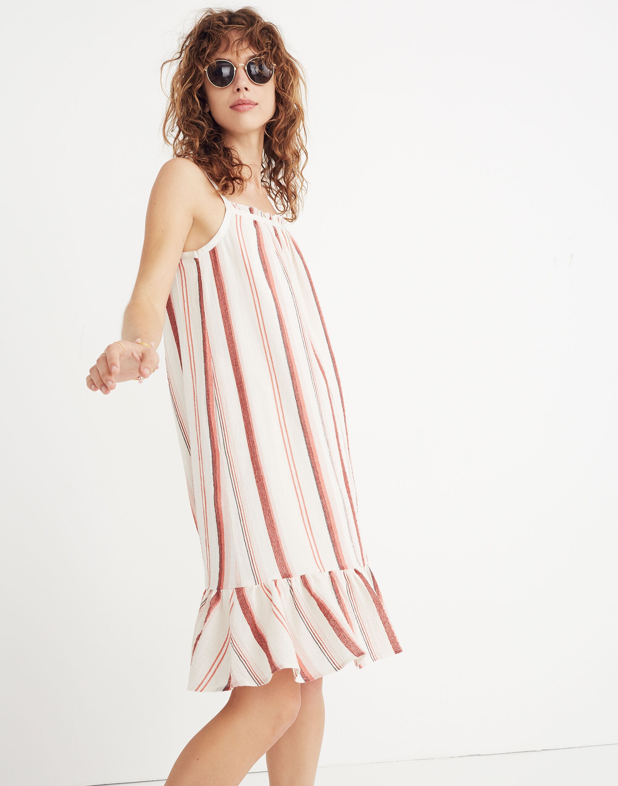 Striped Trapeze Tank Dress