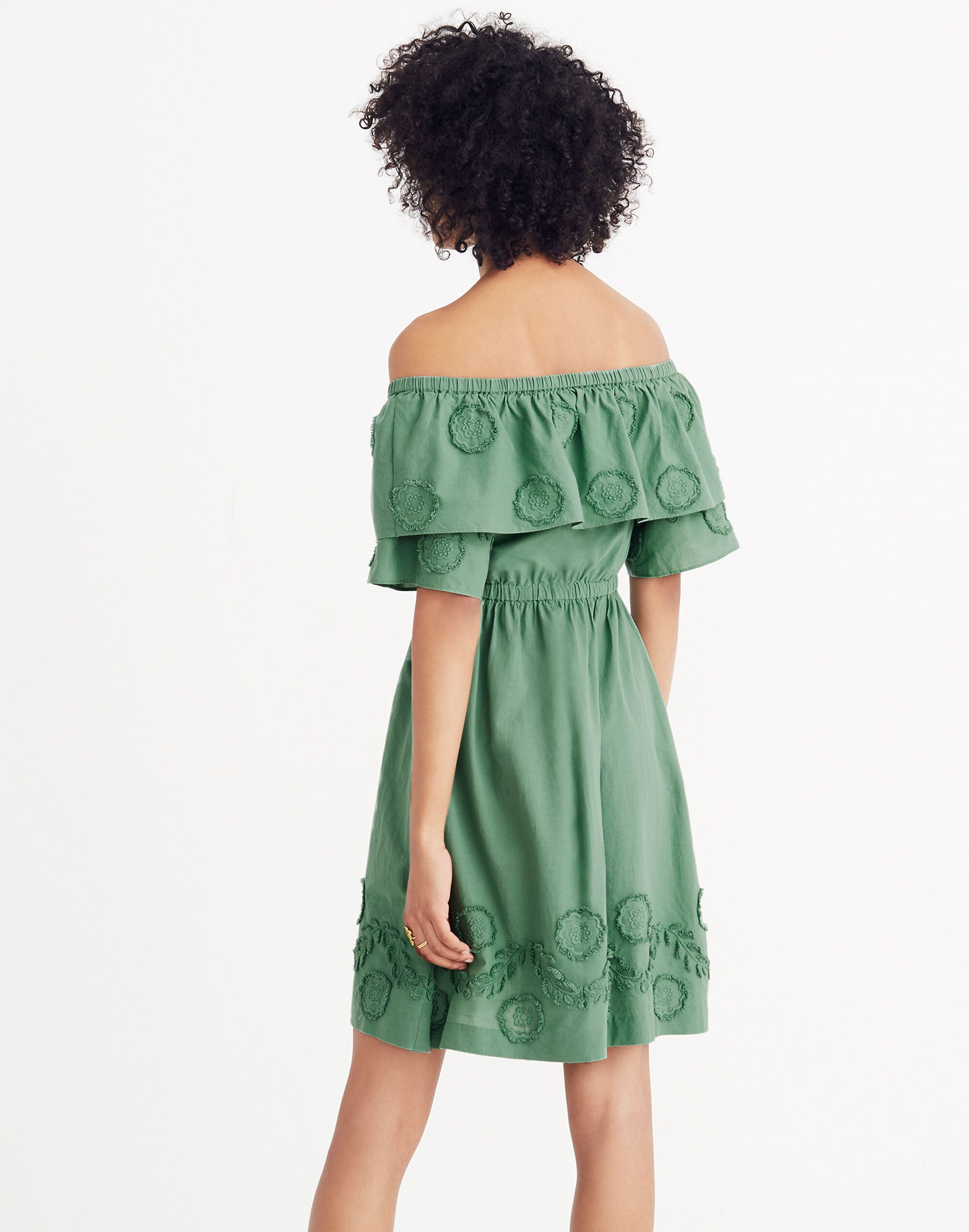Appliqu&eacute;d Off-the-Shoulder Dress