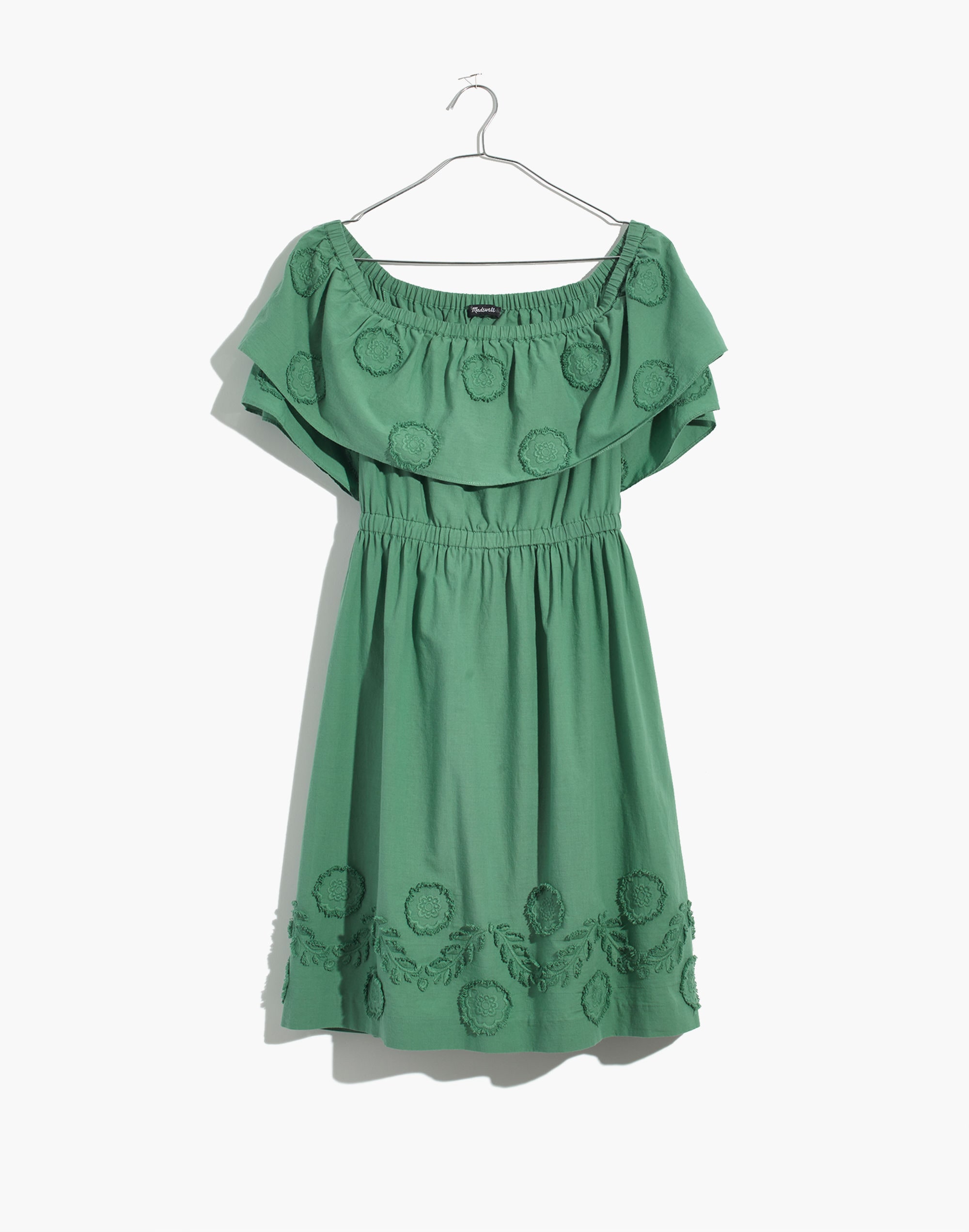 Appliqu&eacute;d Off-the-Shoulder Dress