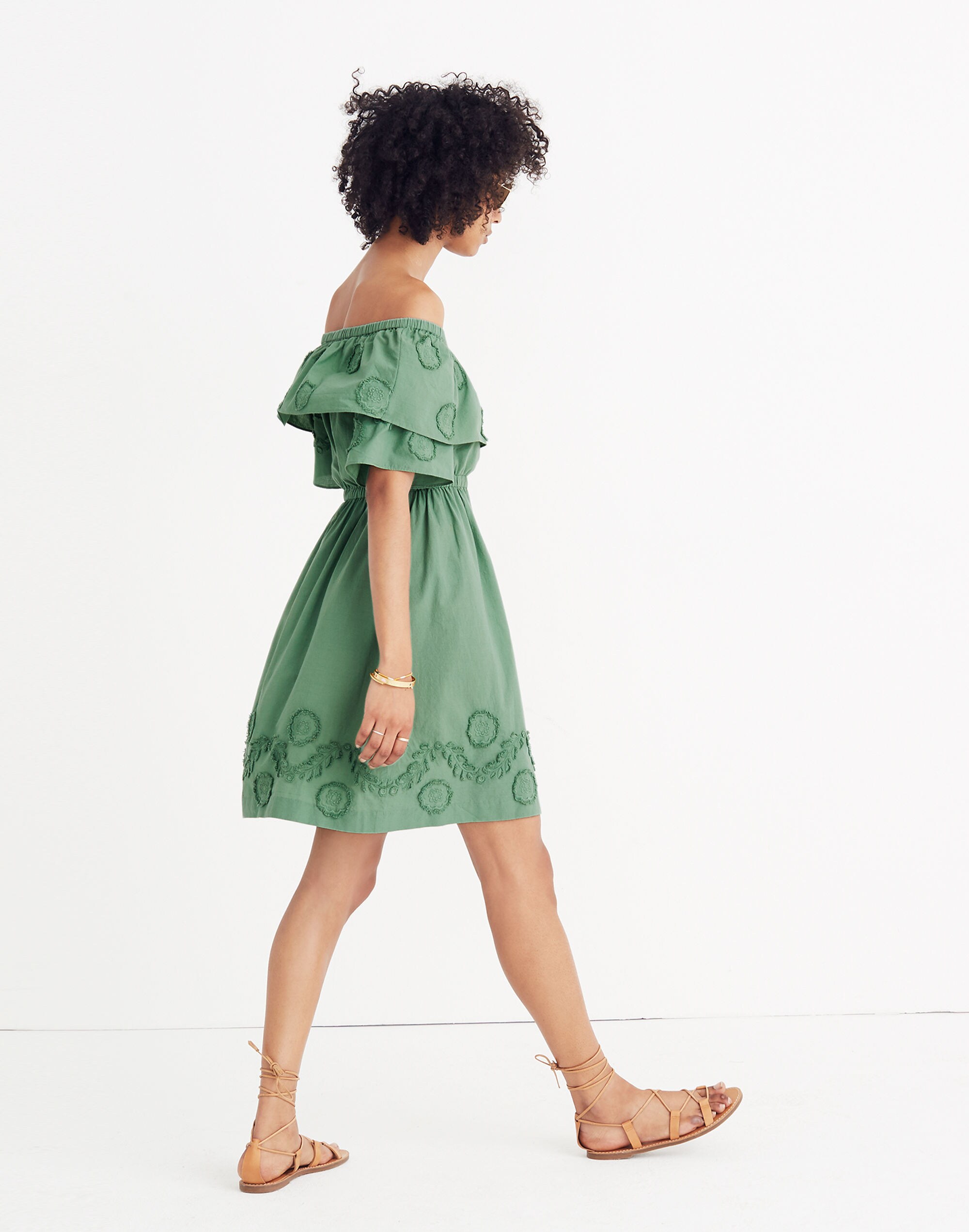 Appliqu&eacute;d Off-the-Shoulder Dress