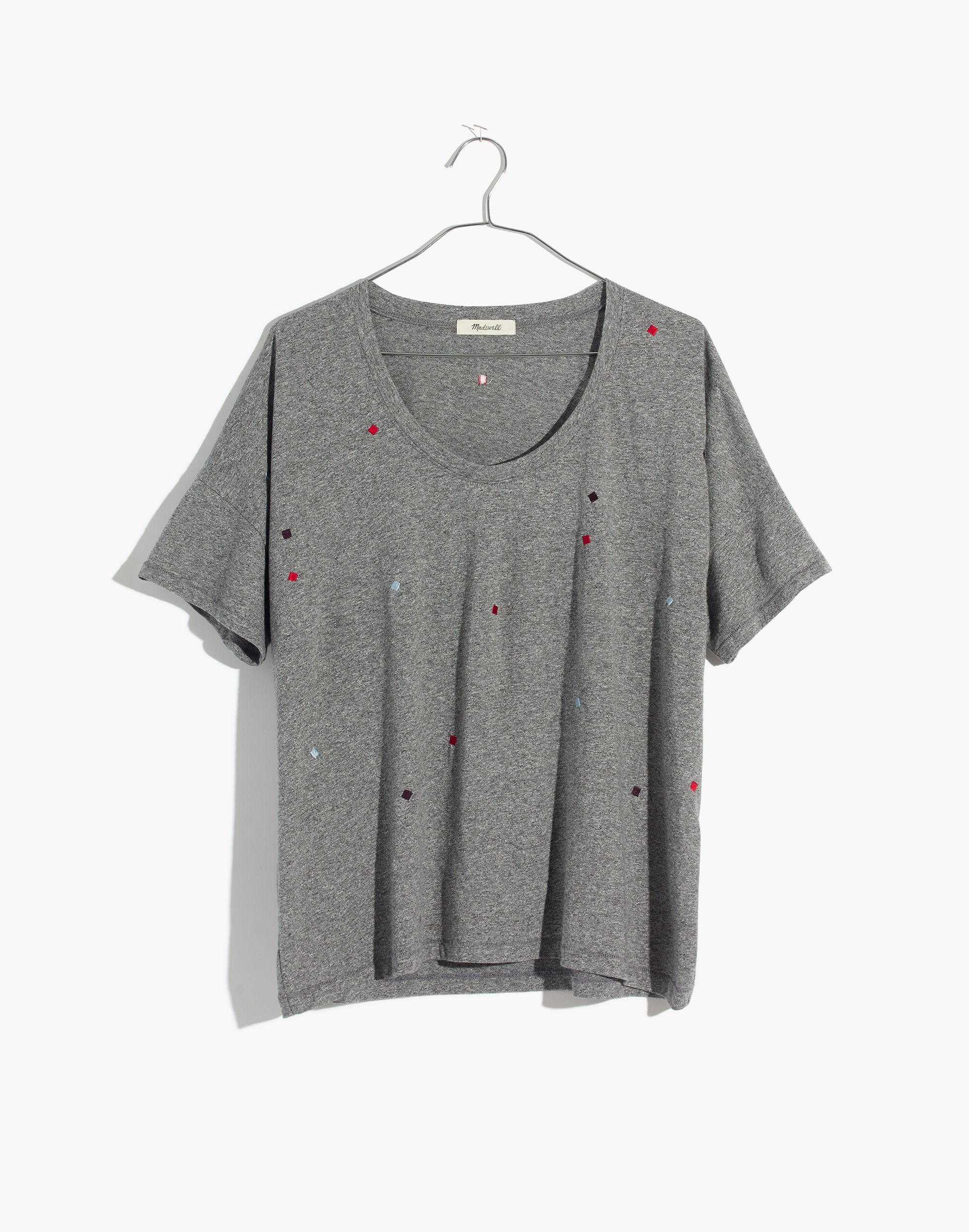 Embroidered U-Neck Tee