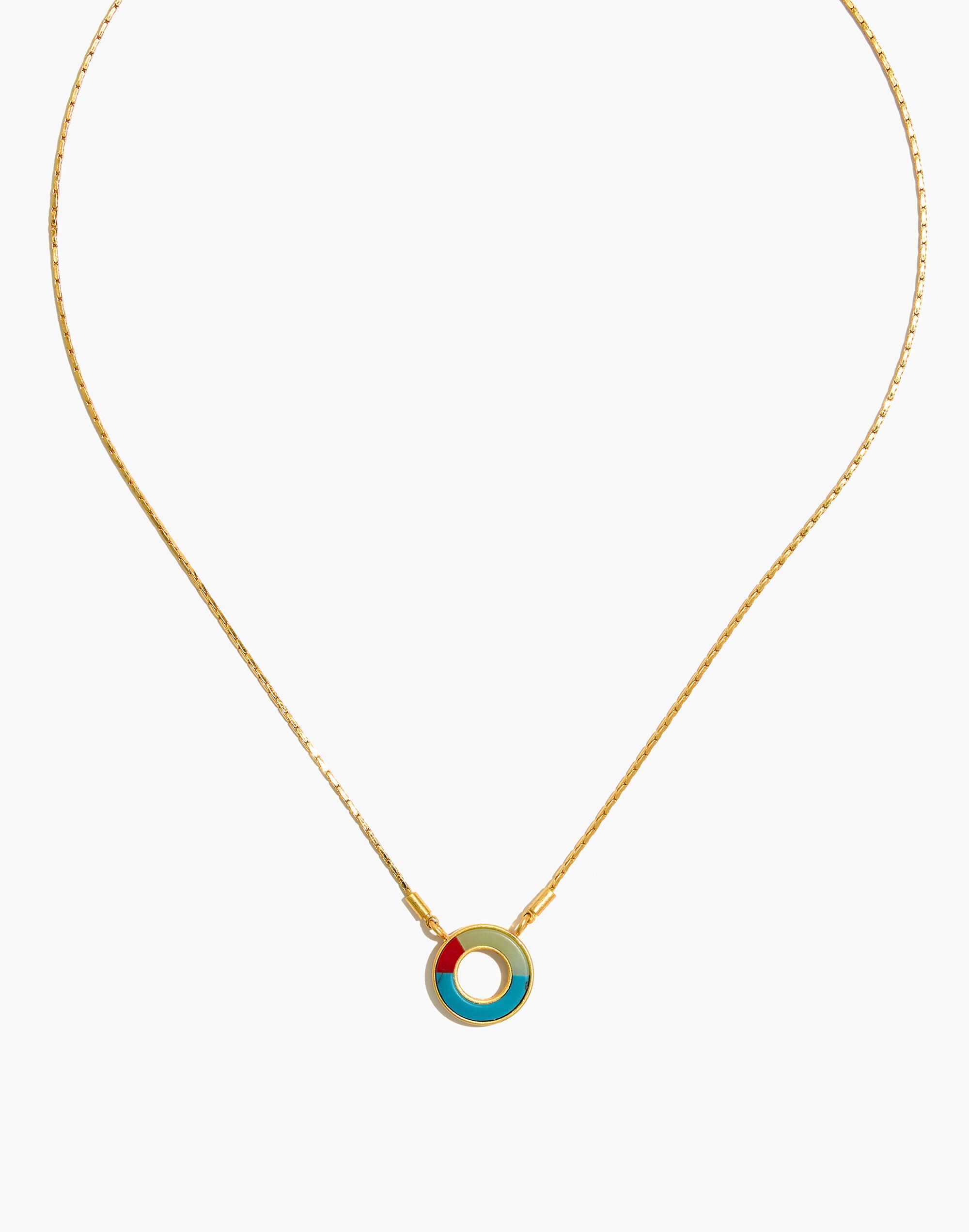 Desert Sunset Circle Pendant Necklace