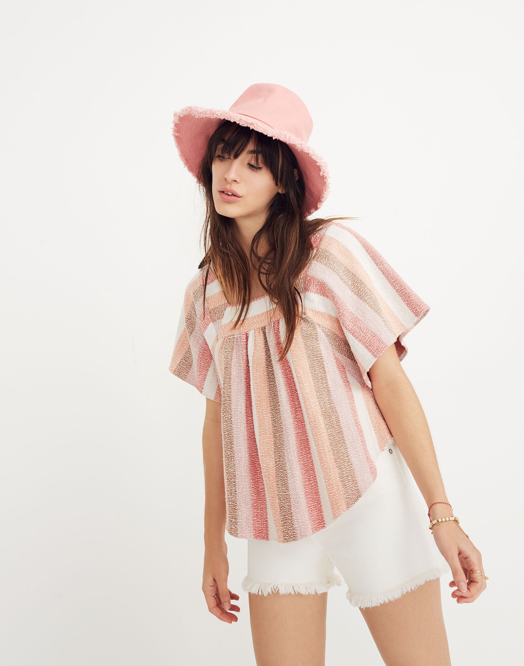 Texture &amp; Thread Butterfly Top in Sherbet Stripe