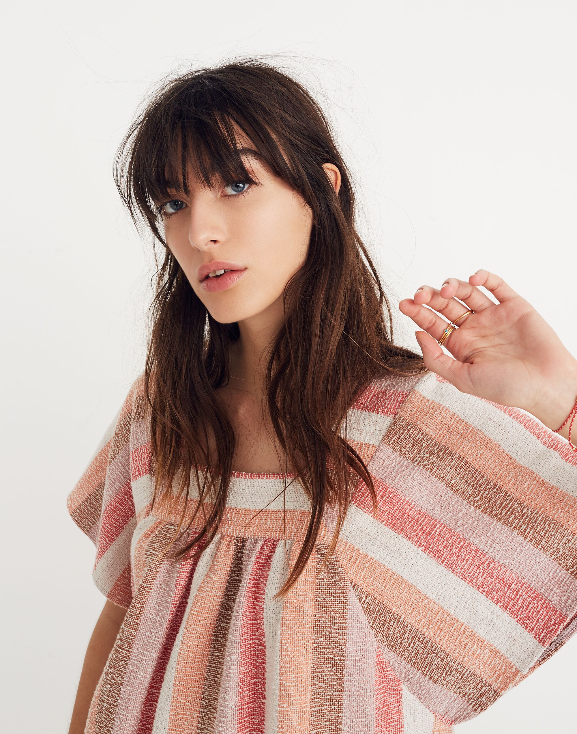 Texture &amp; Thread Butterfly Top in Sherbet Stripe