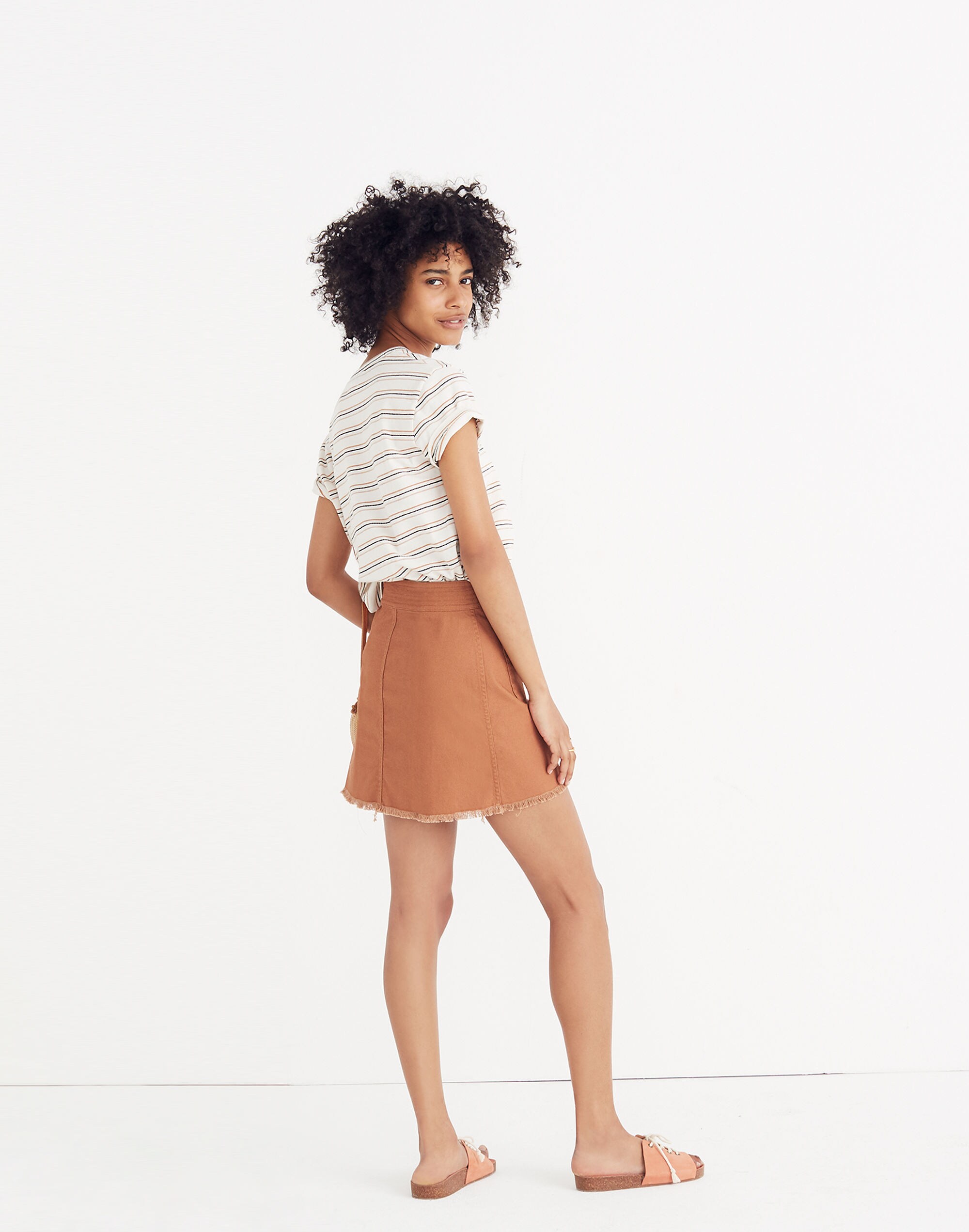 High-Waist Snap Skirt