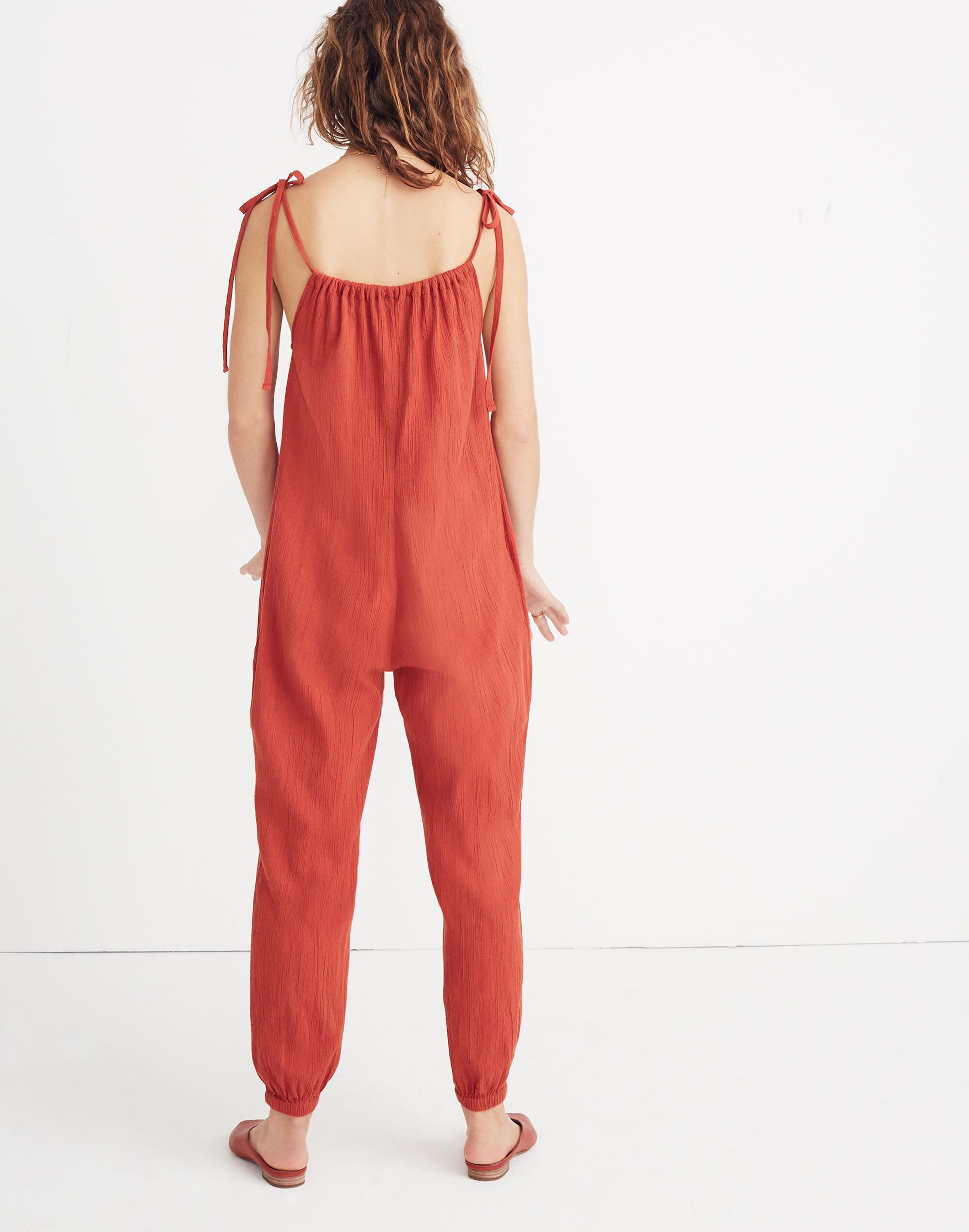 Gauze Tie-Strap Jumpsuit