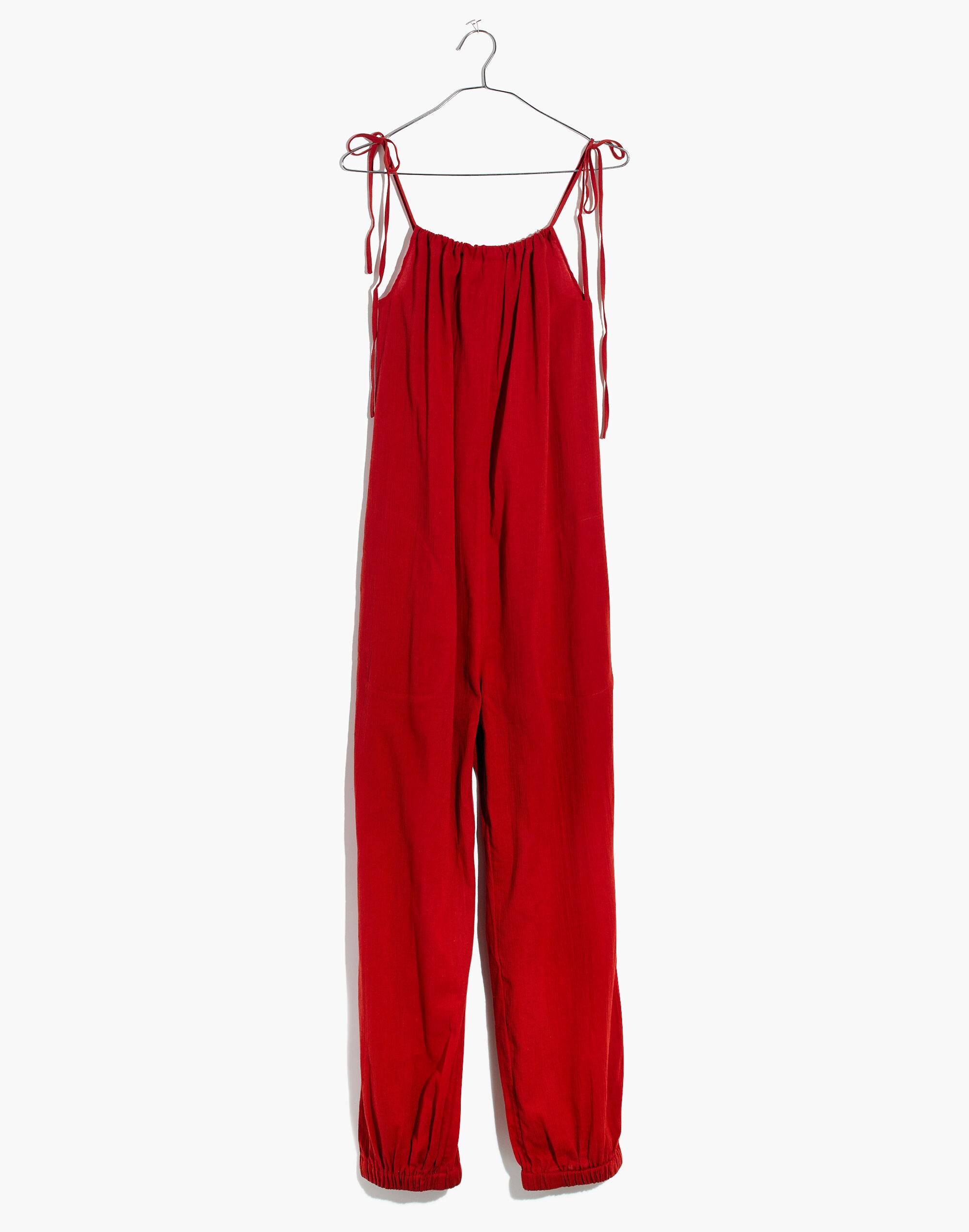 Gauze Tie-Strap Jumpsuit