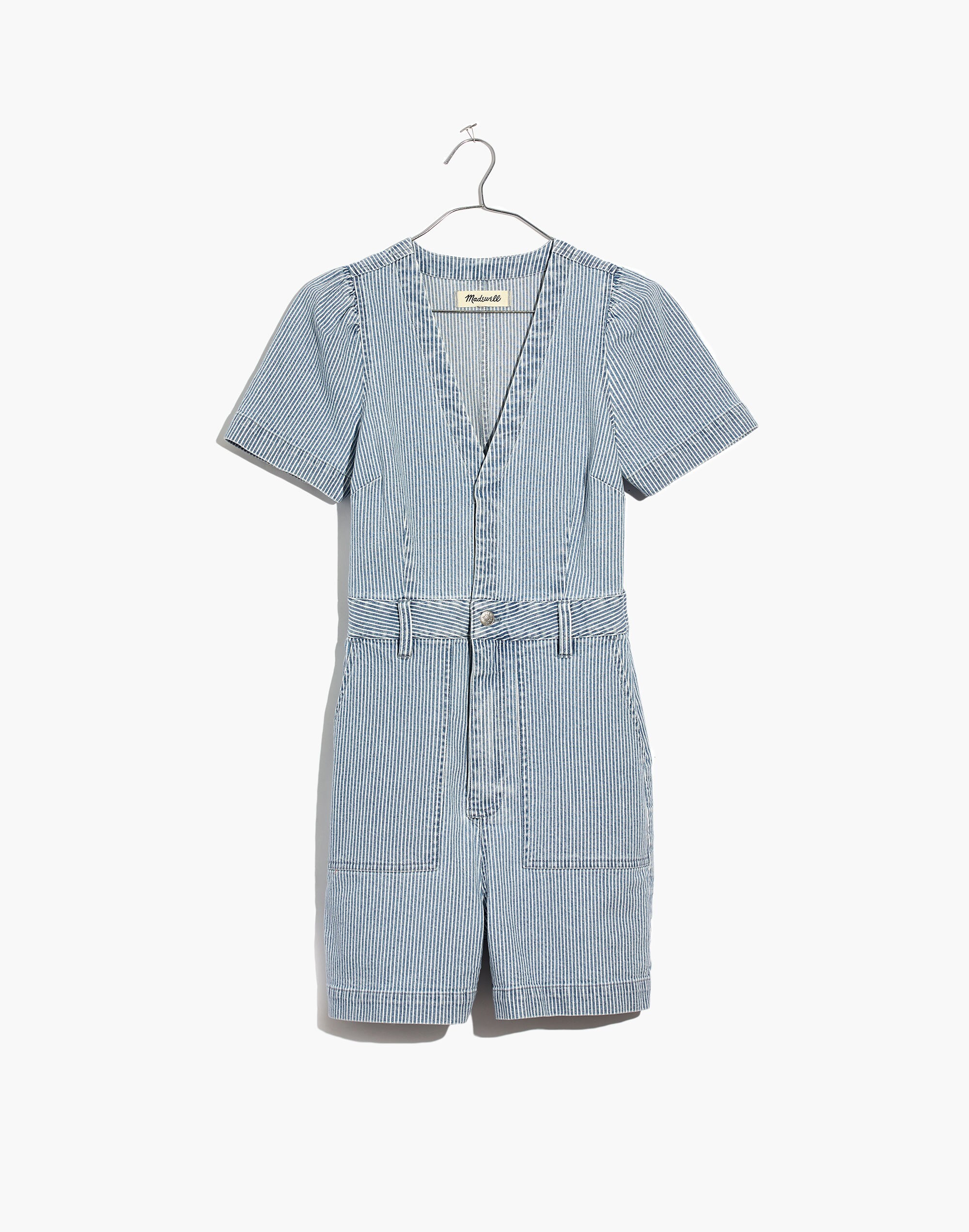 V-Neck Romper in Piper Stripe