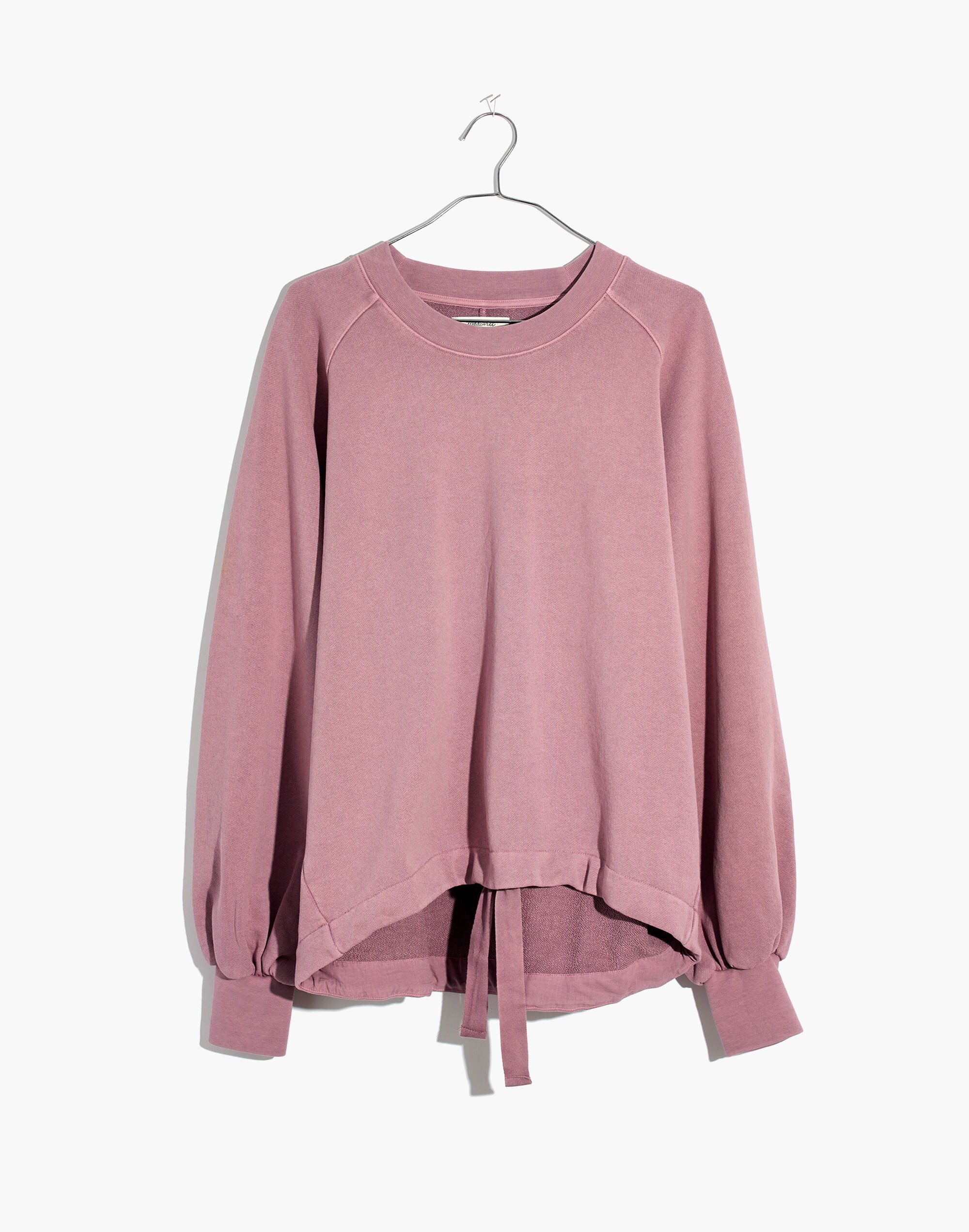 Bubble-Sleeve Drawstring Sweatshirt