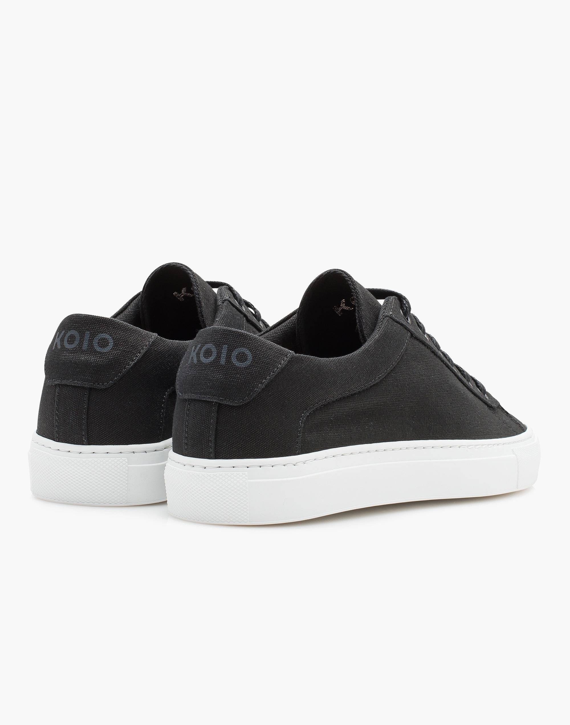 Koio Capri Nero Low-Top Sneakers in Black Canvas