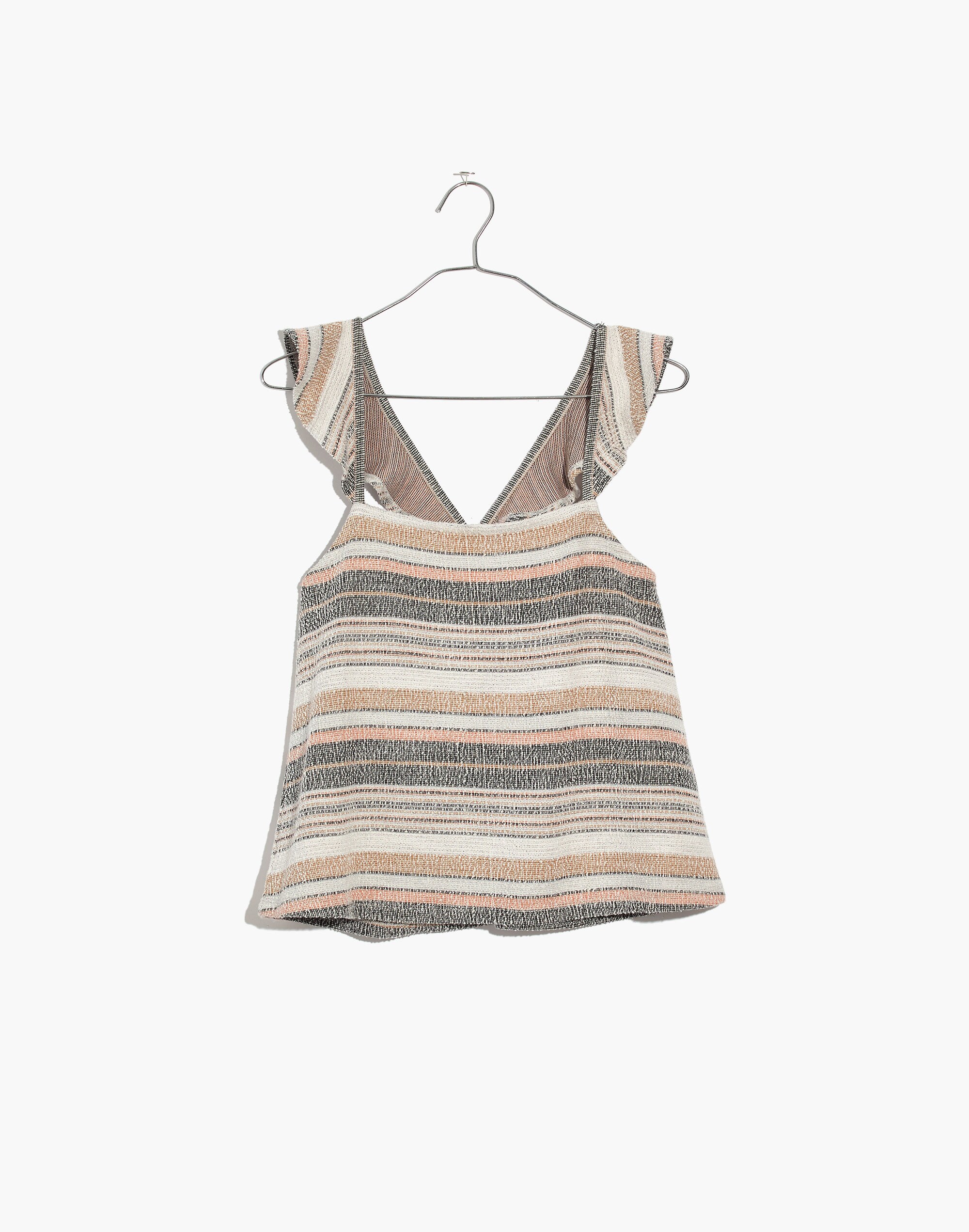 Texture &amp; Thread Ruffle-Strap Tank Top in Stripe