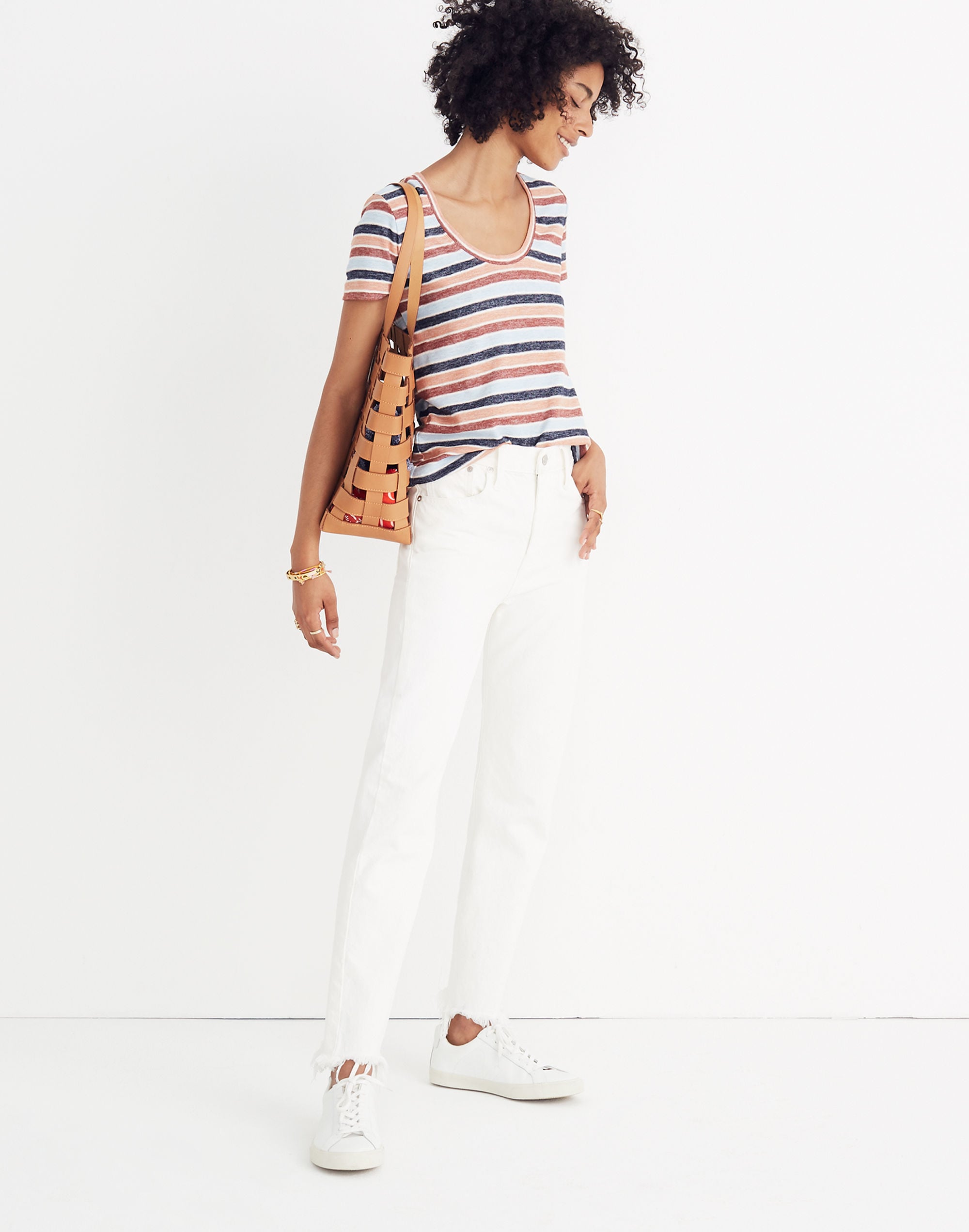 Alto Scoop Tee in Colborne Stripe