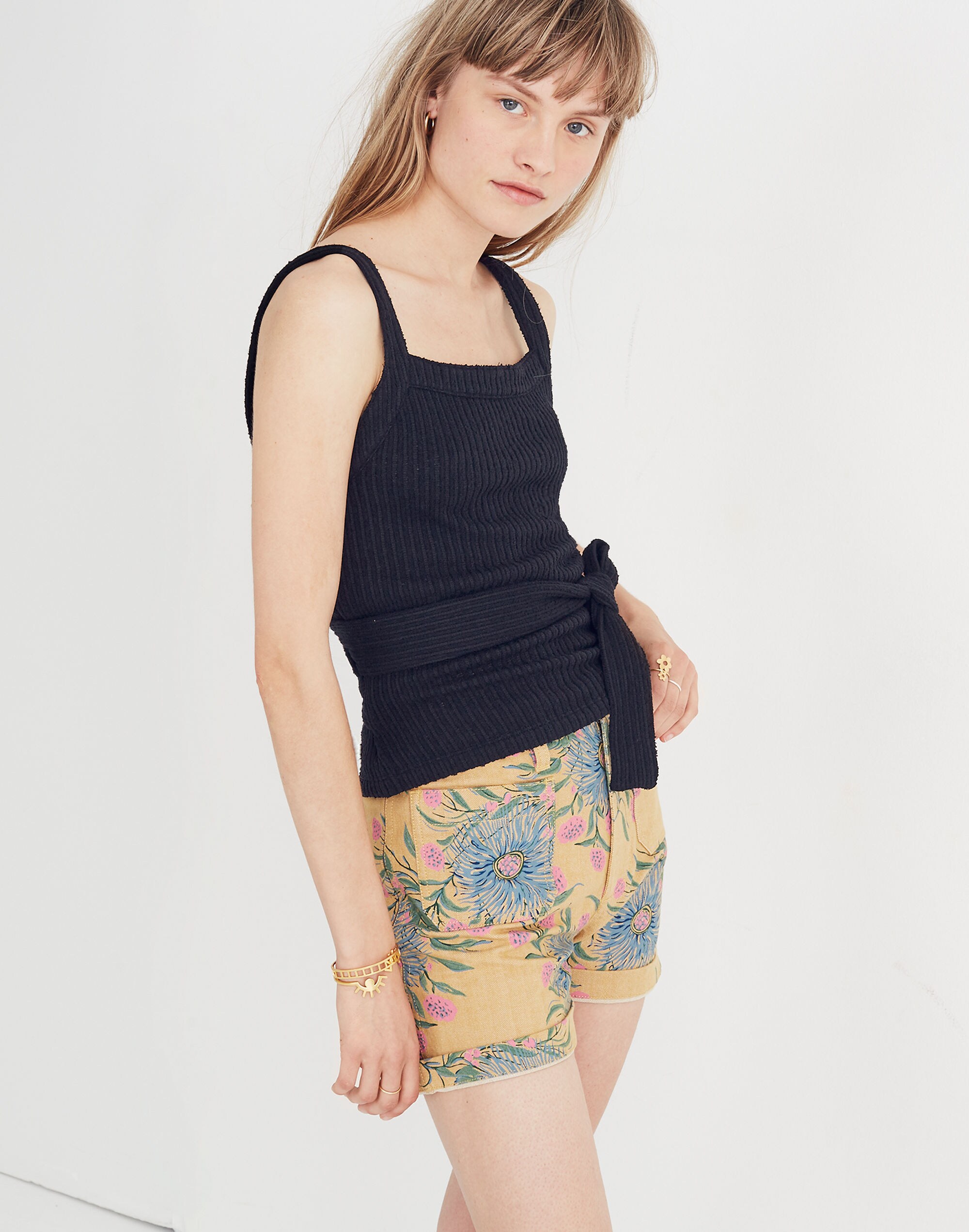 Texture &amp; Thread Tie-Wrap Tank Top