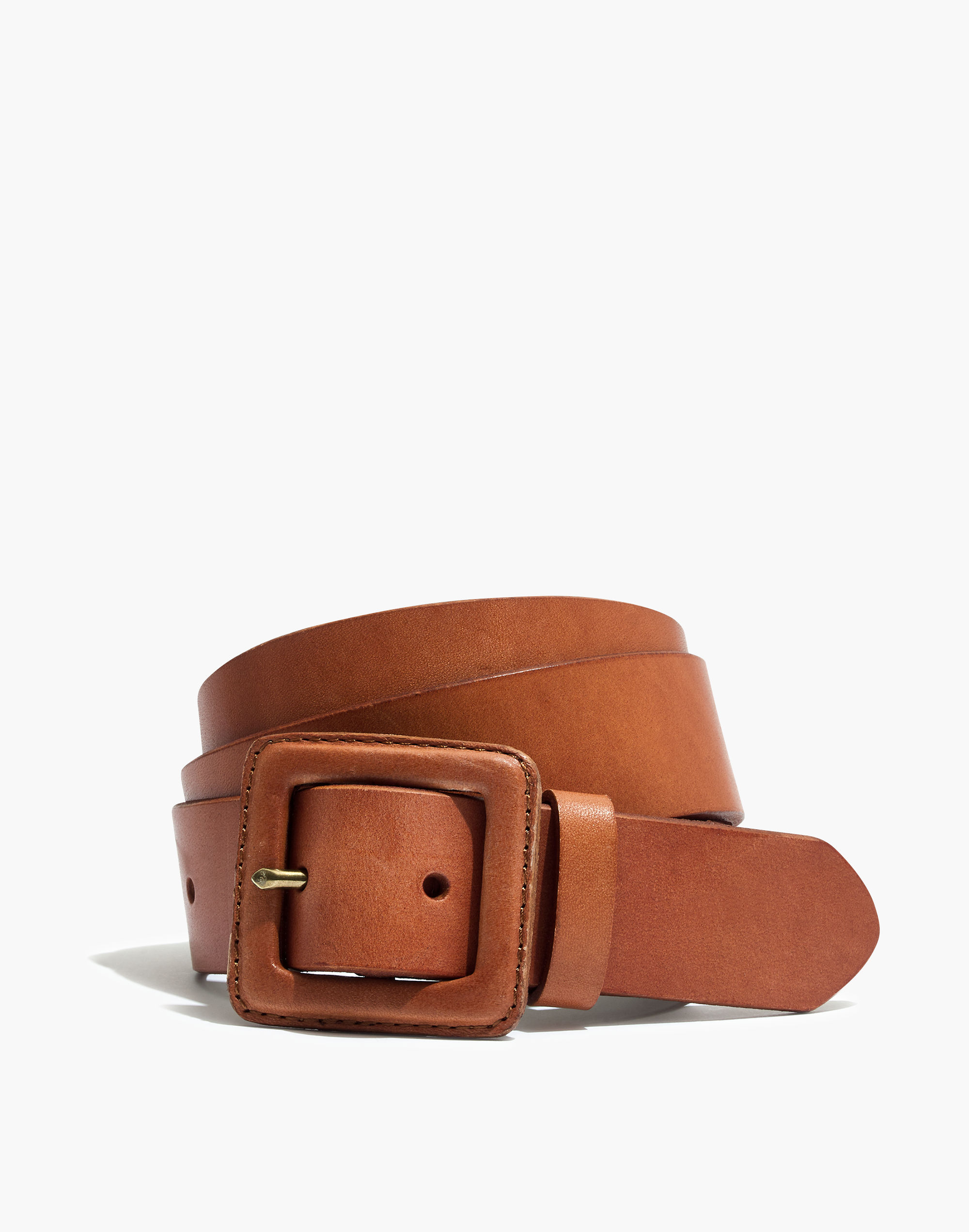 leather covered buckle belt