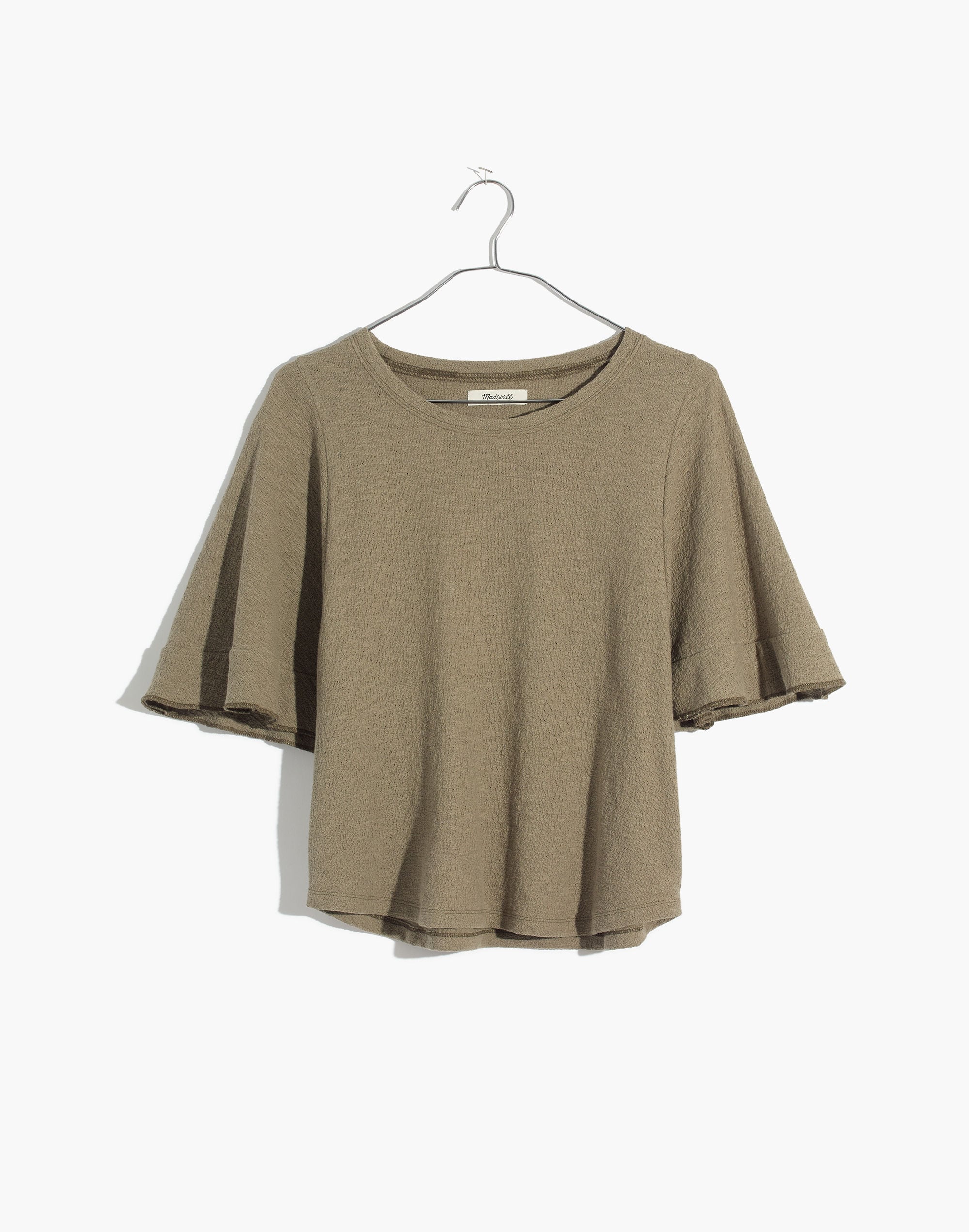 Texture &amp; Thread Flutter-Sleeve Top