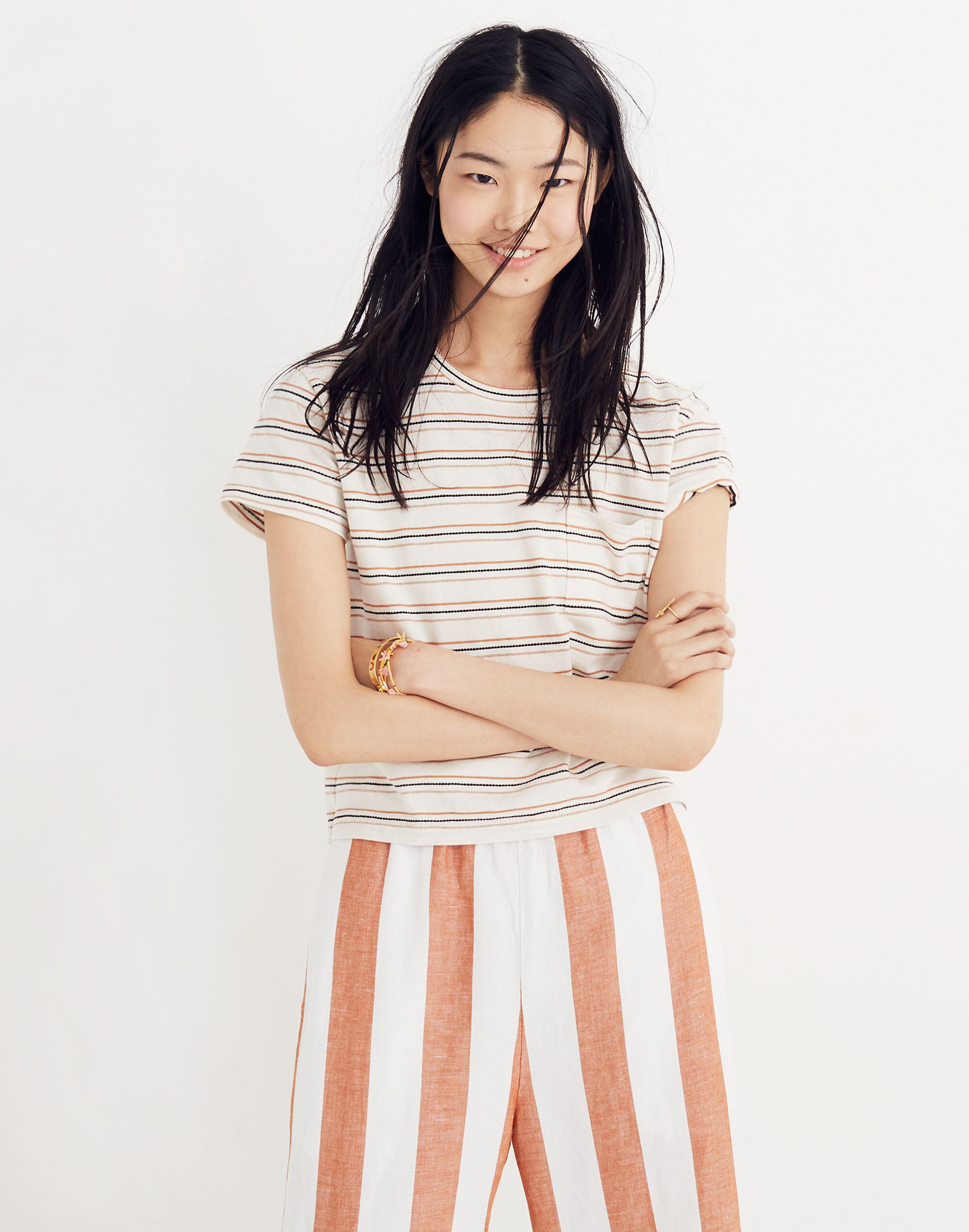Radio Boxy Tee in Cohen Stripe