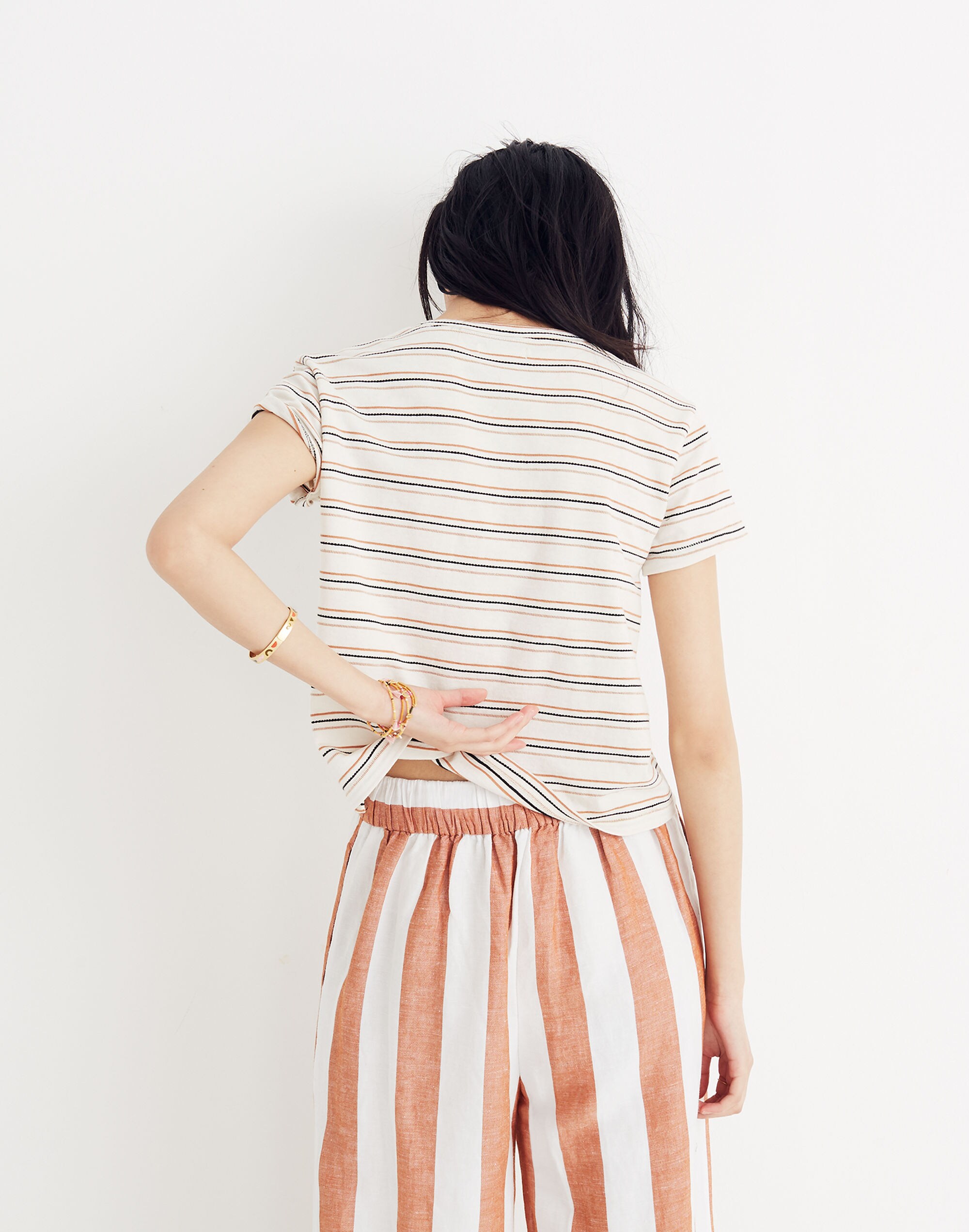 Radio Boxy Tee in Cohen Stripe