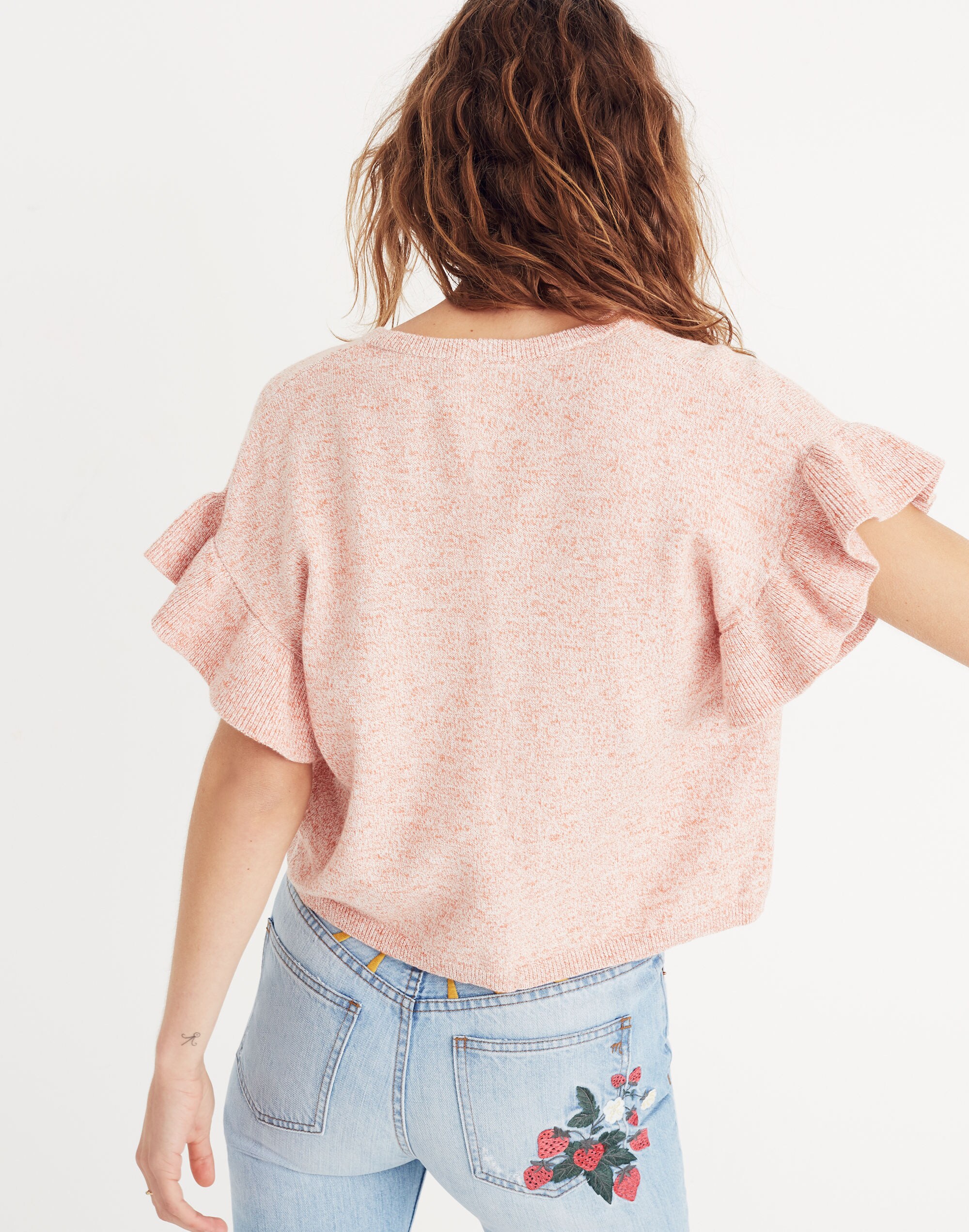 Ruffle-Sleeve Sweater Tee