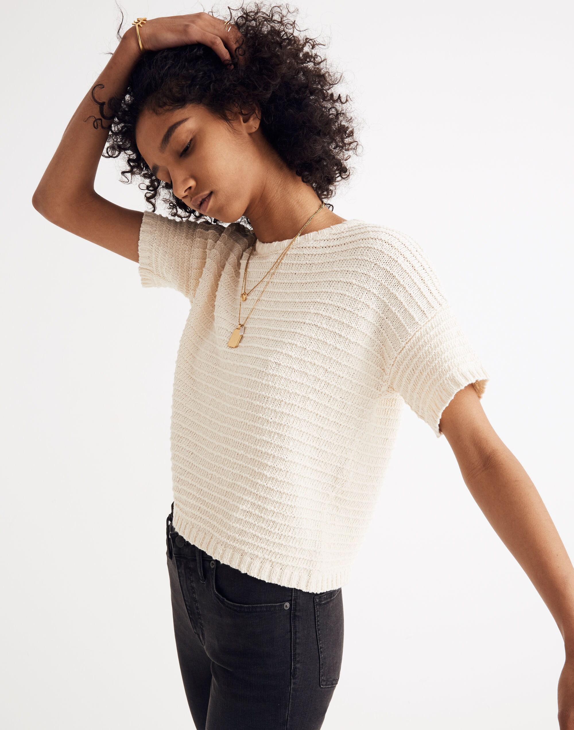 Lace-Back Sweater Tee