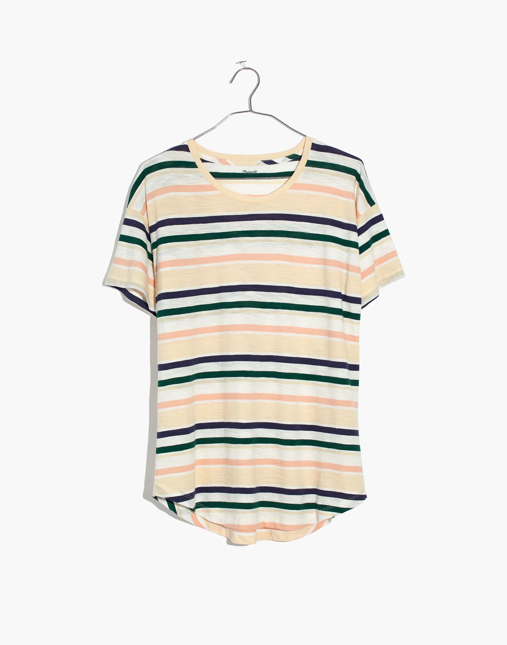 Whisper Cotton Crewneck Tee in Carlsbad Stripe