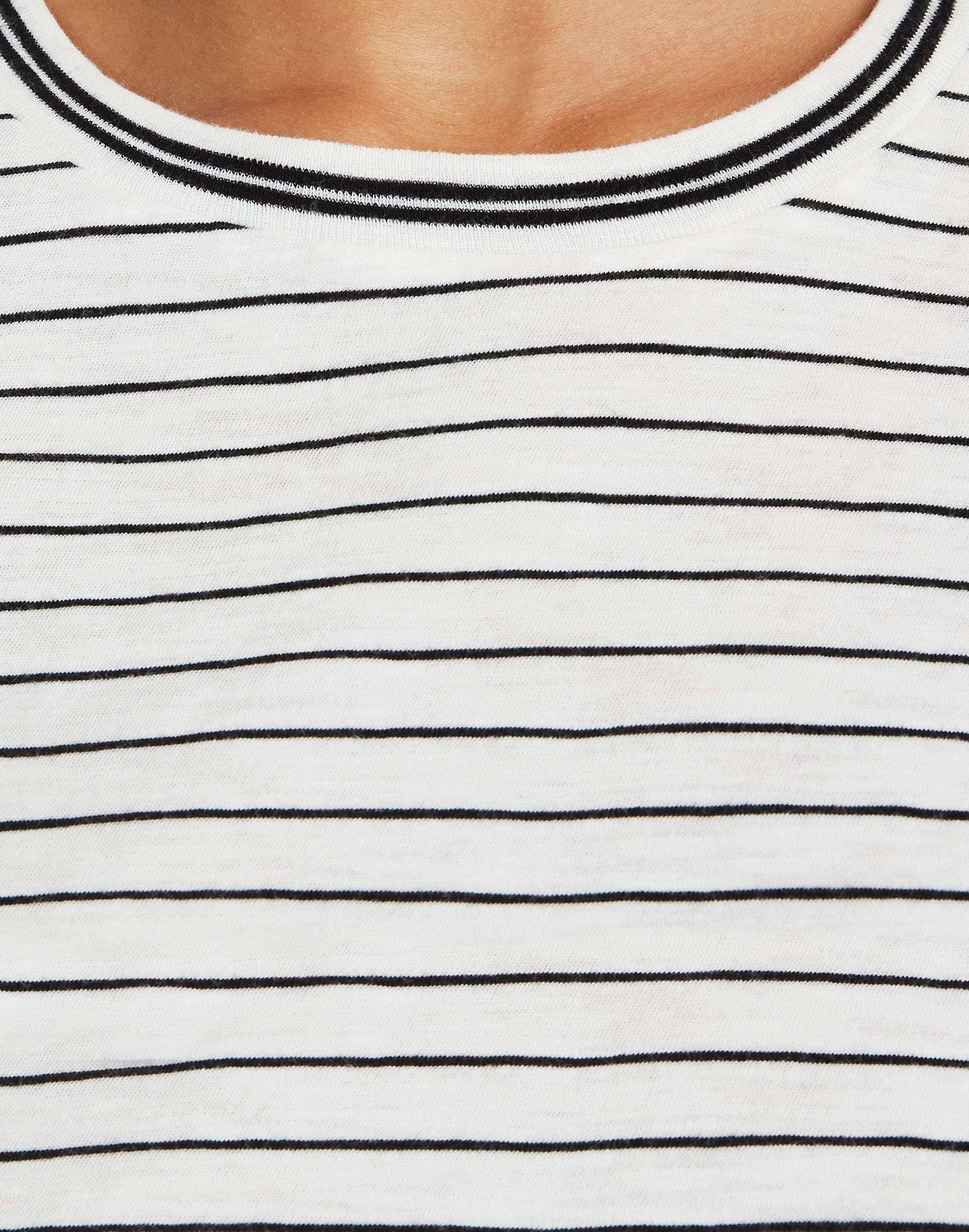 Whisper Cotton Ringer Tee in Damien Stripe