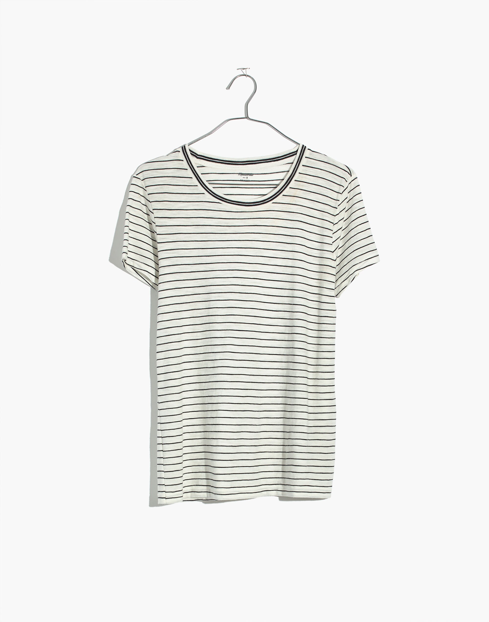 Whisper Cotton Ringer Tee in Damien Stripe