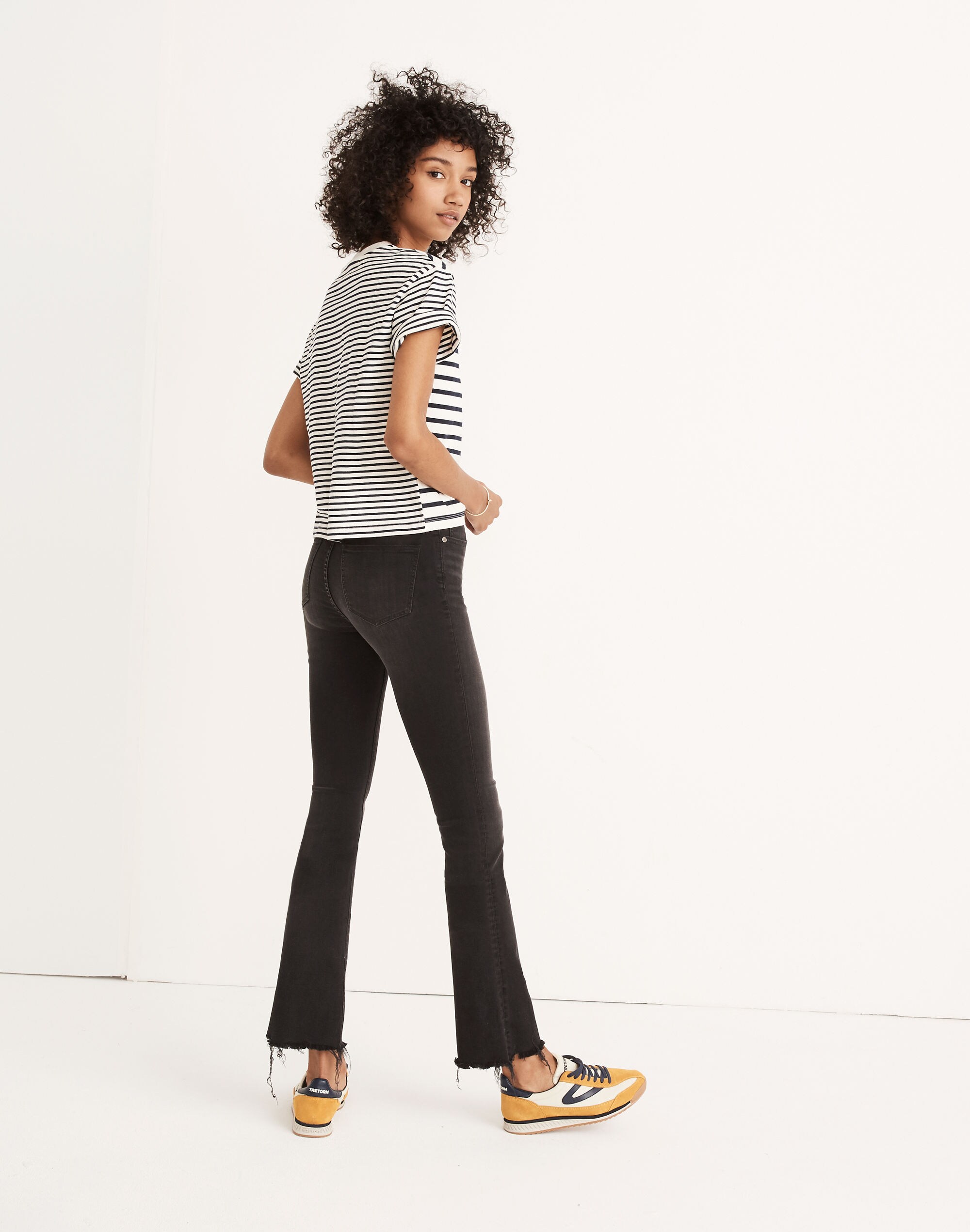 Petite Cali Demi-Boot Jeans in Berkeley Black: Chewed-Hem Edition