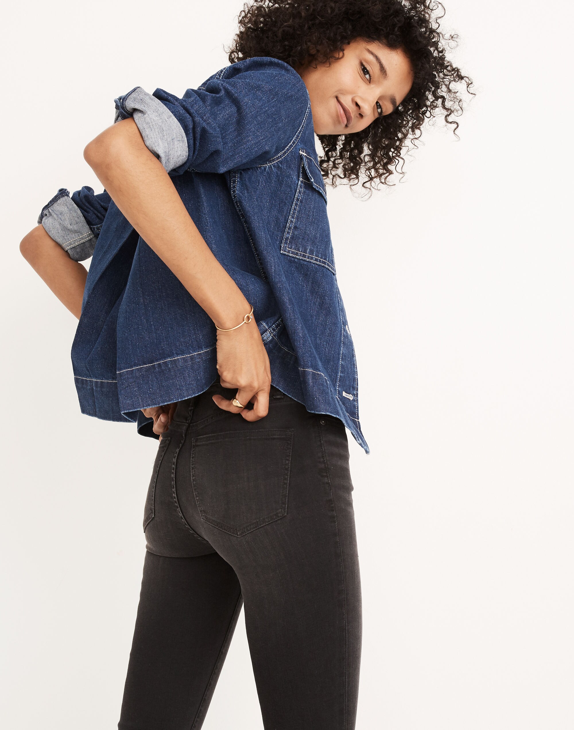 Petite Cali Demi-Boot Jeans in Berkeley Black: Chewed-Hem Edition