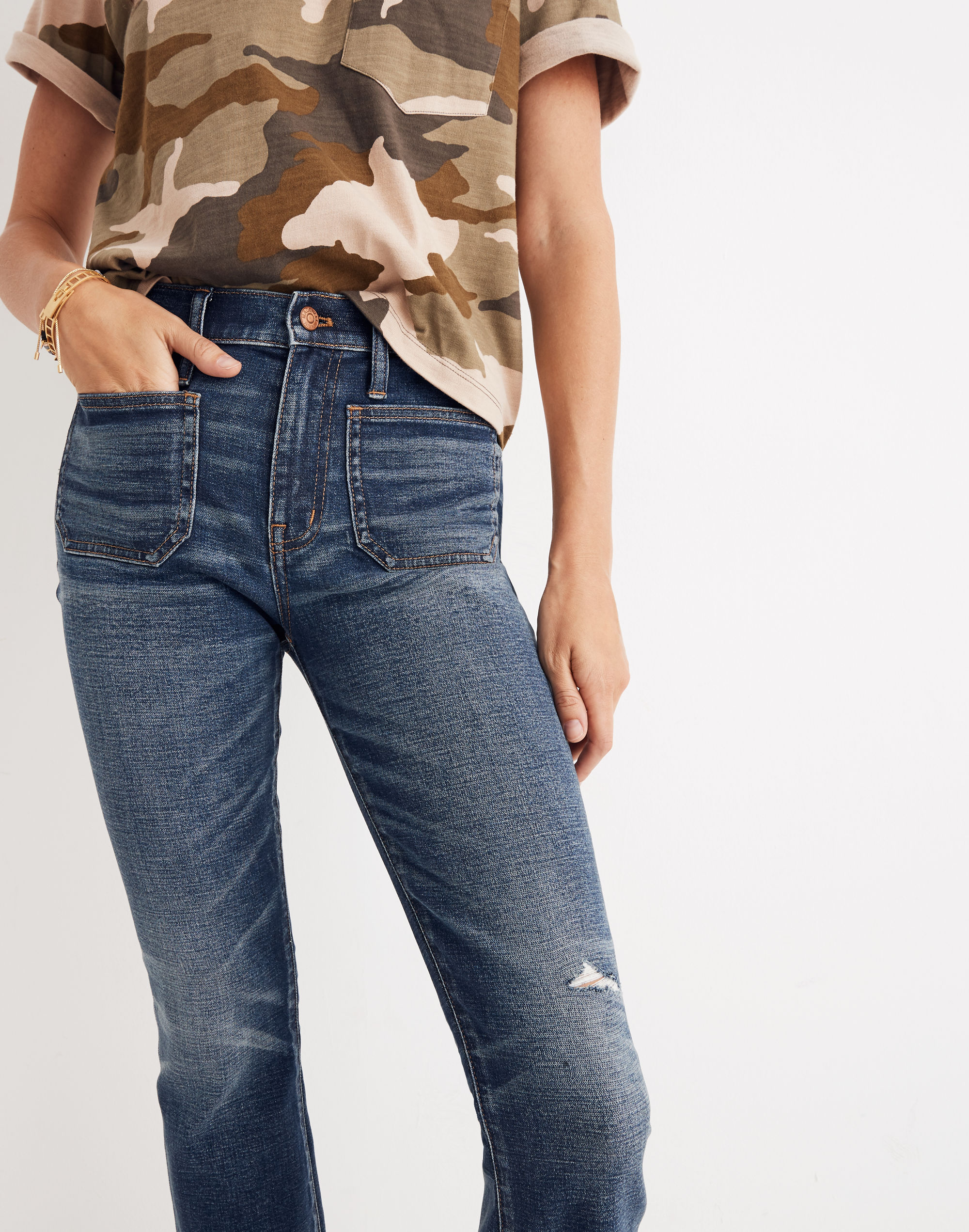 Cali Demi-Boot Jeans: Patch Pocket Edition