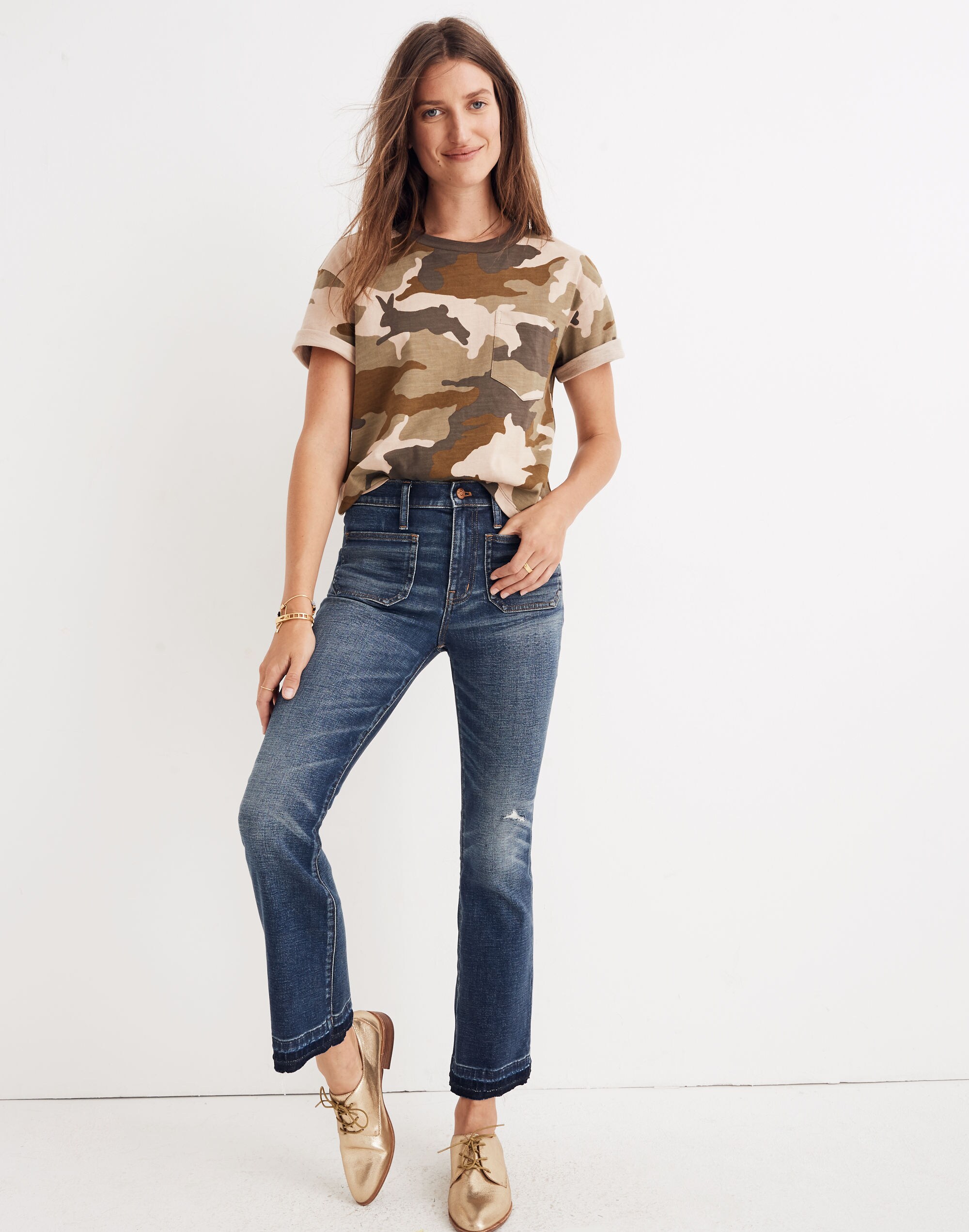 Cali Demi-Boot Jeans: Patch Pocket Edition