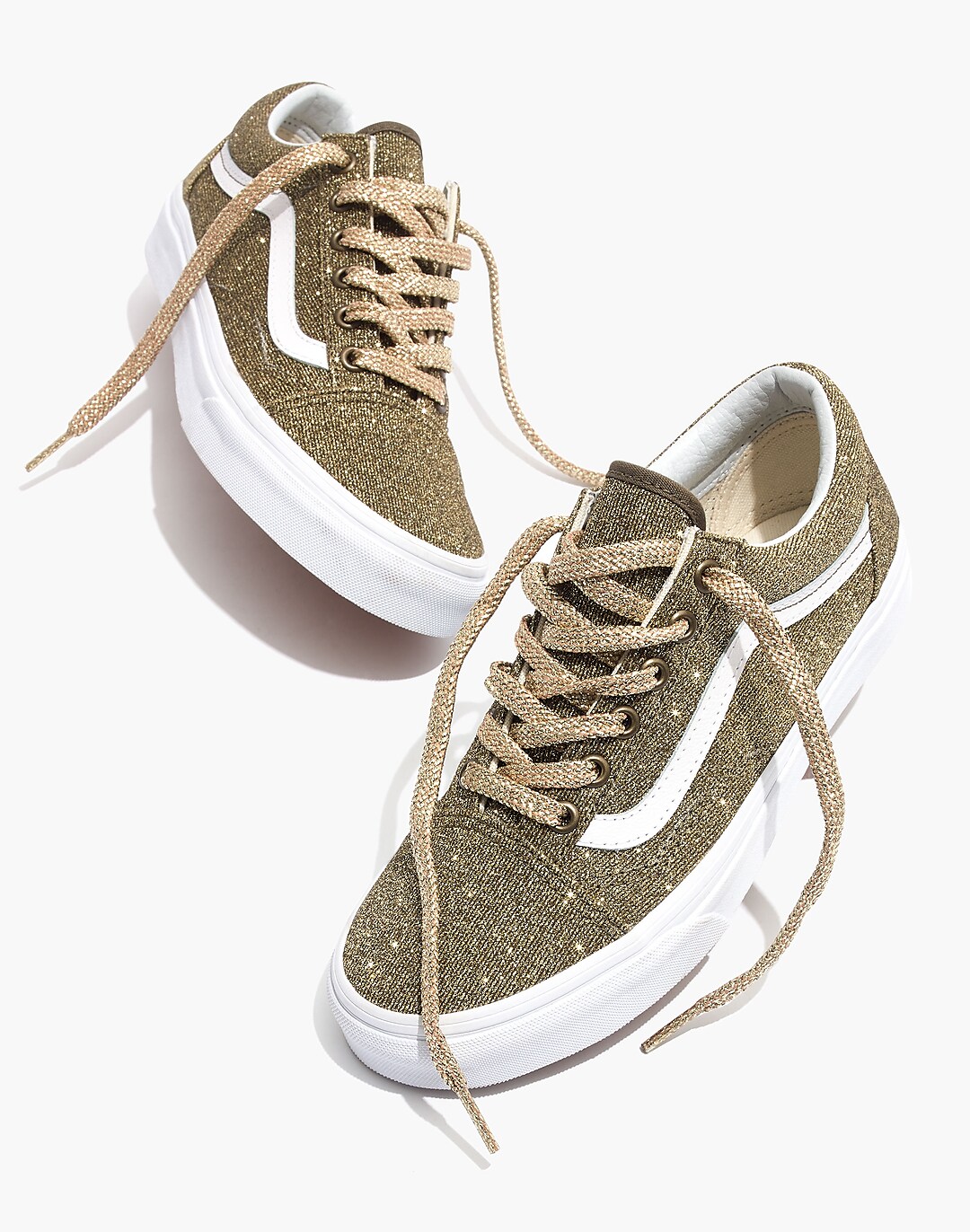 Old Vans® Unisex in Lace-Up Gold Skool Glitter Sneakers