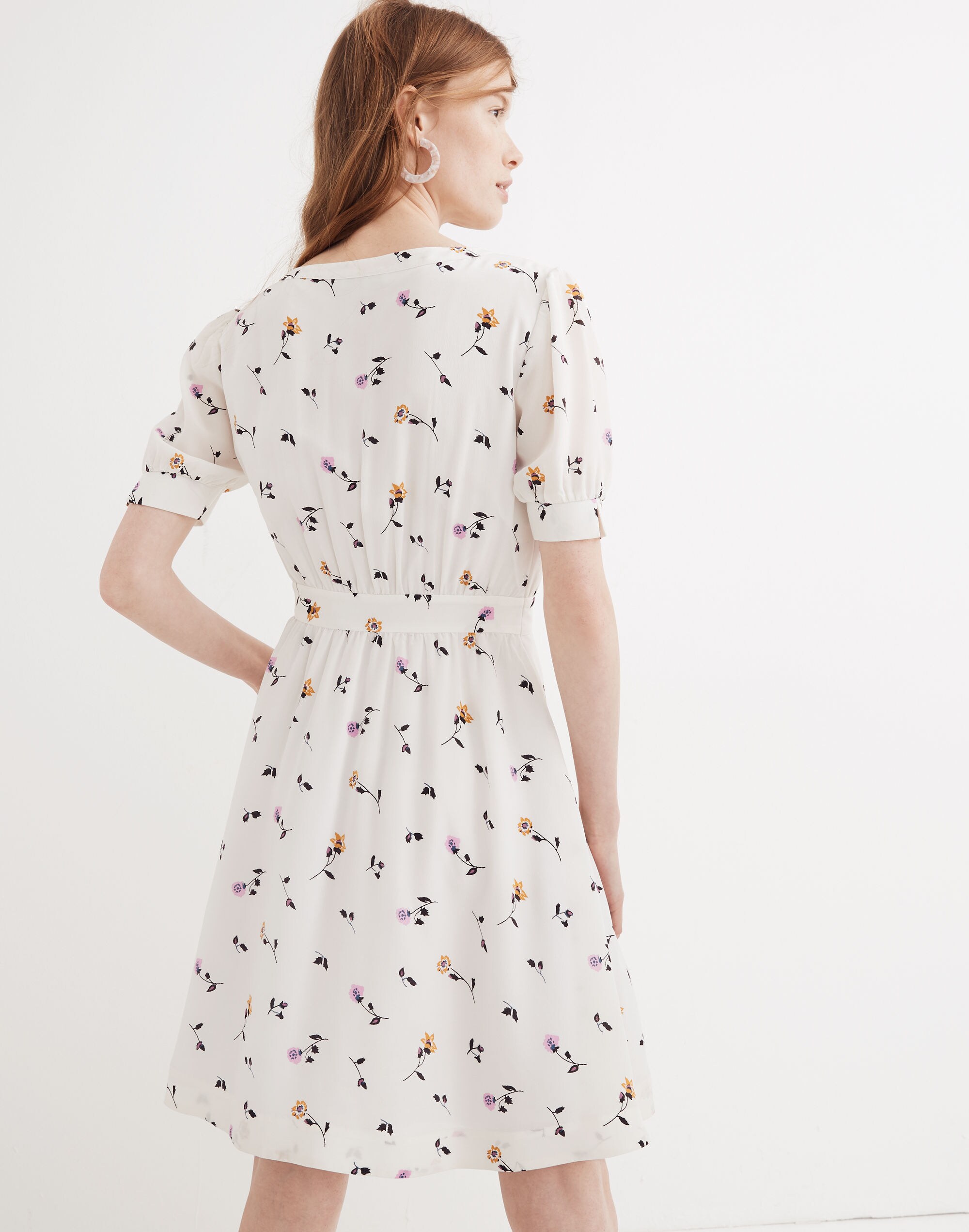 Daylily Pintuck Dress in Sweet Blossoms