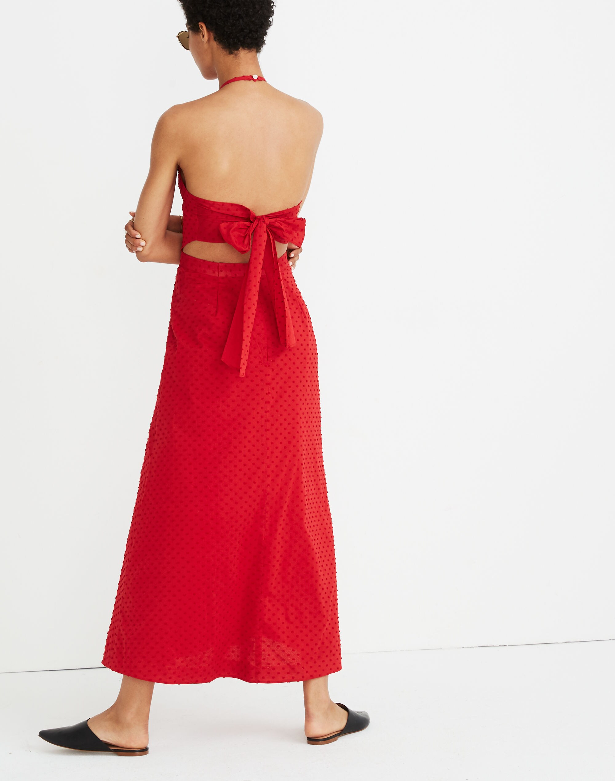 Halter Tie-Back Midi Dress in Clipdot