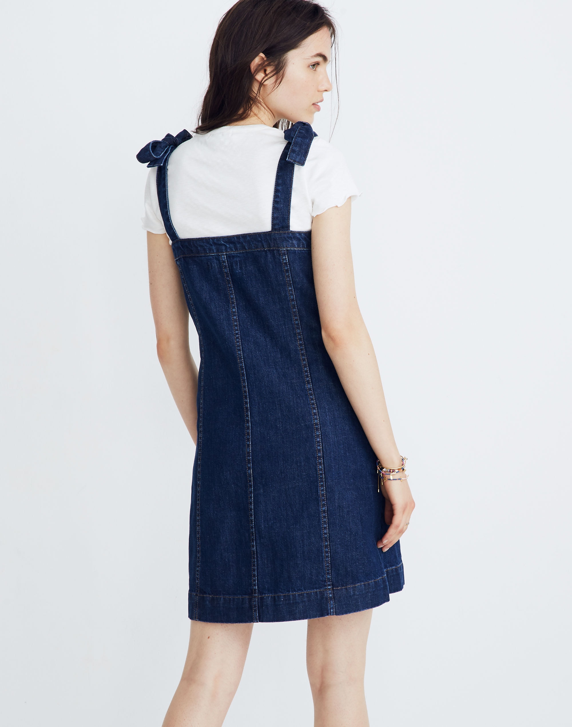 Denim Tie-Strap Mini Dress