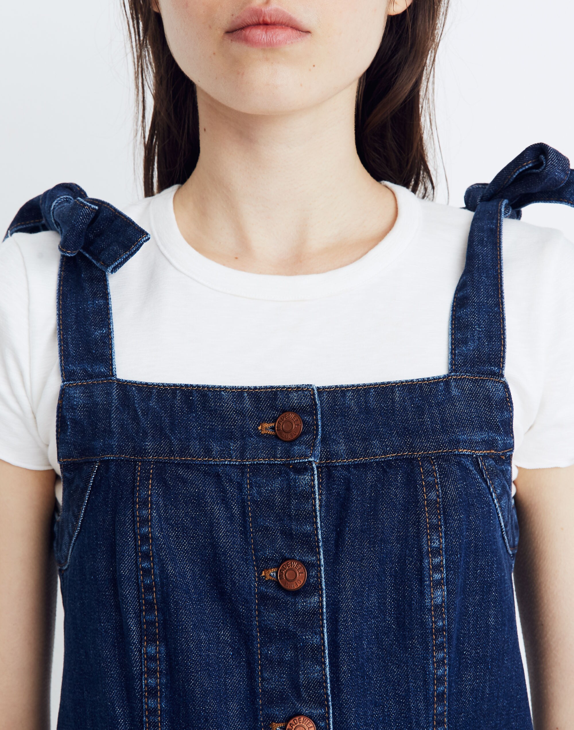 Denim Tie-Strap Mini Dress