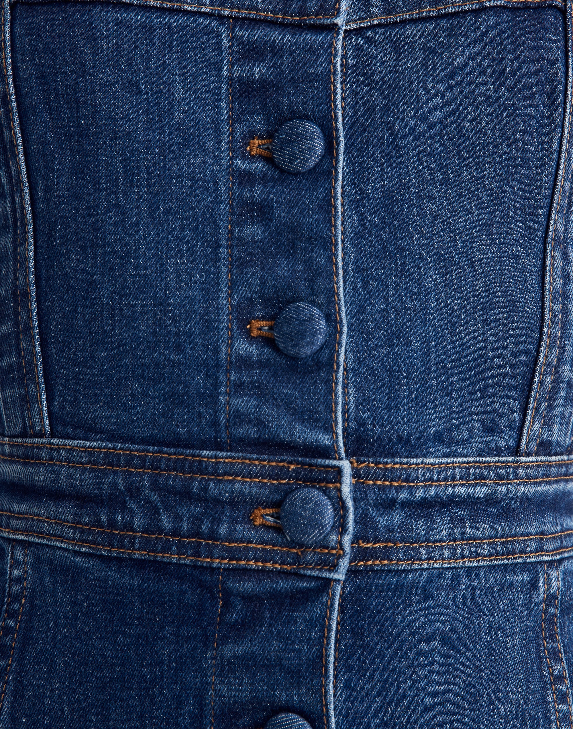 Denim Covered-Button Dress