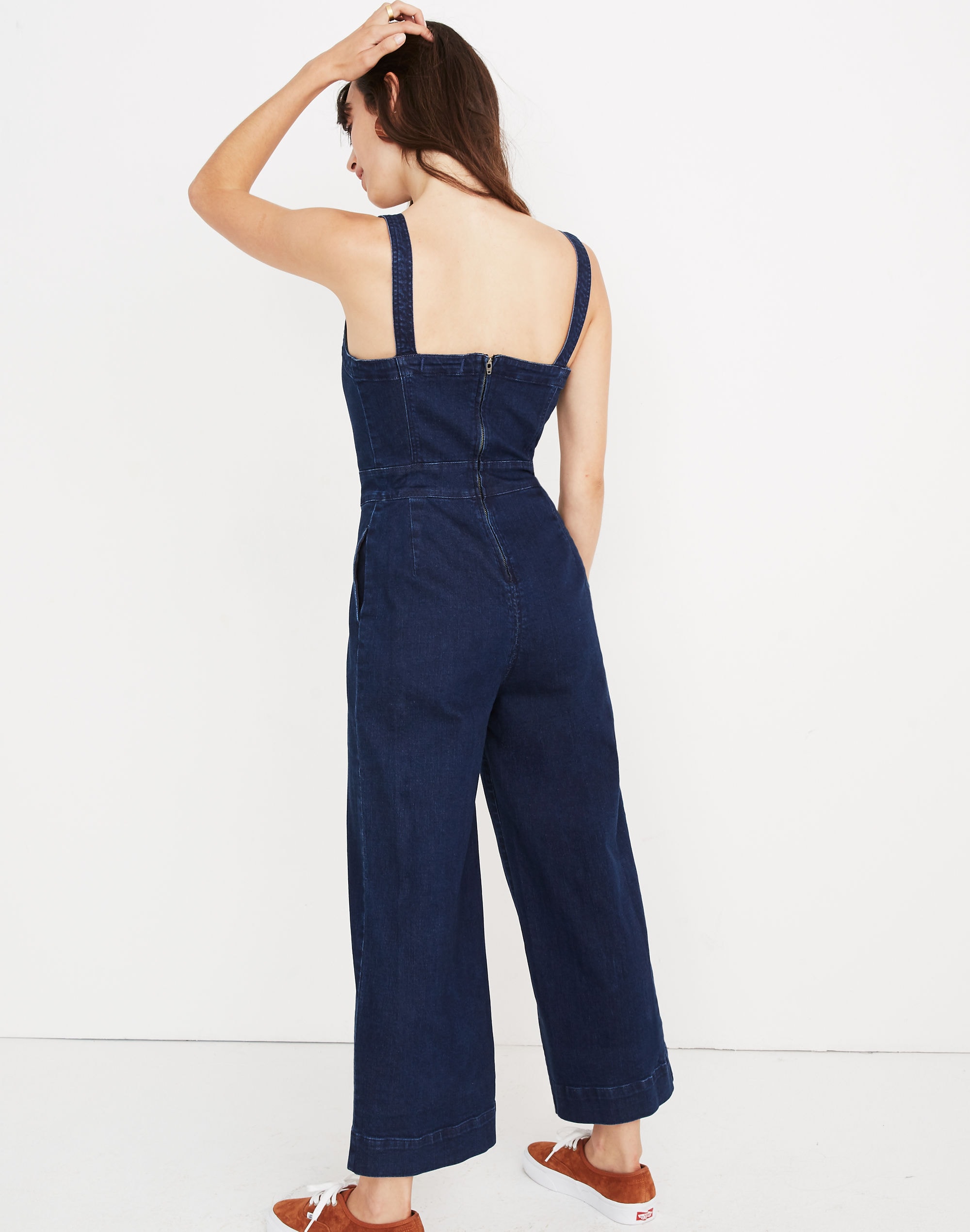 Denim Tie-Front Jumpsuit