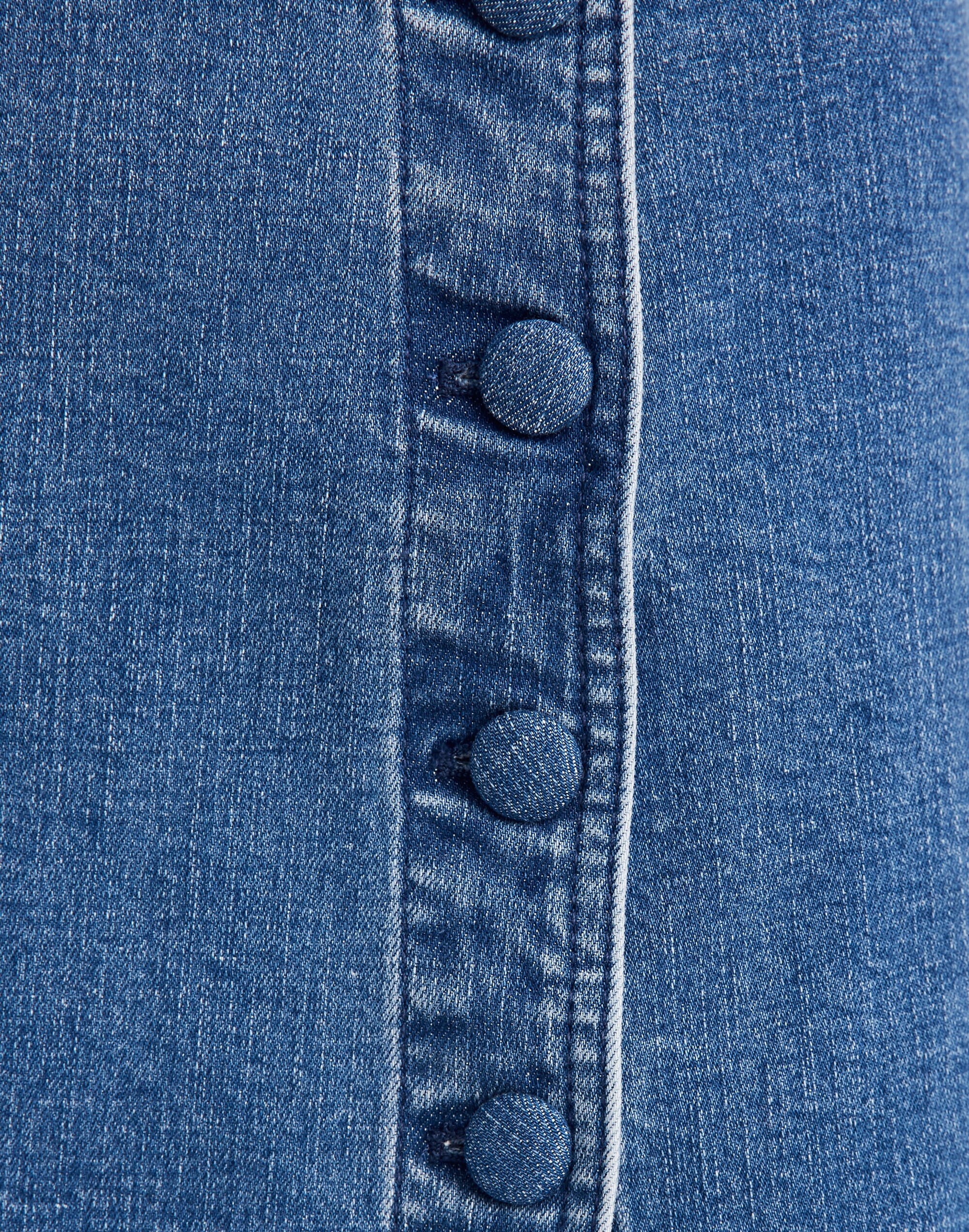 Stretch Denim A-Line Mini Skirt: Asymmetrical Edition