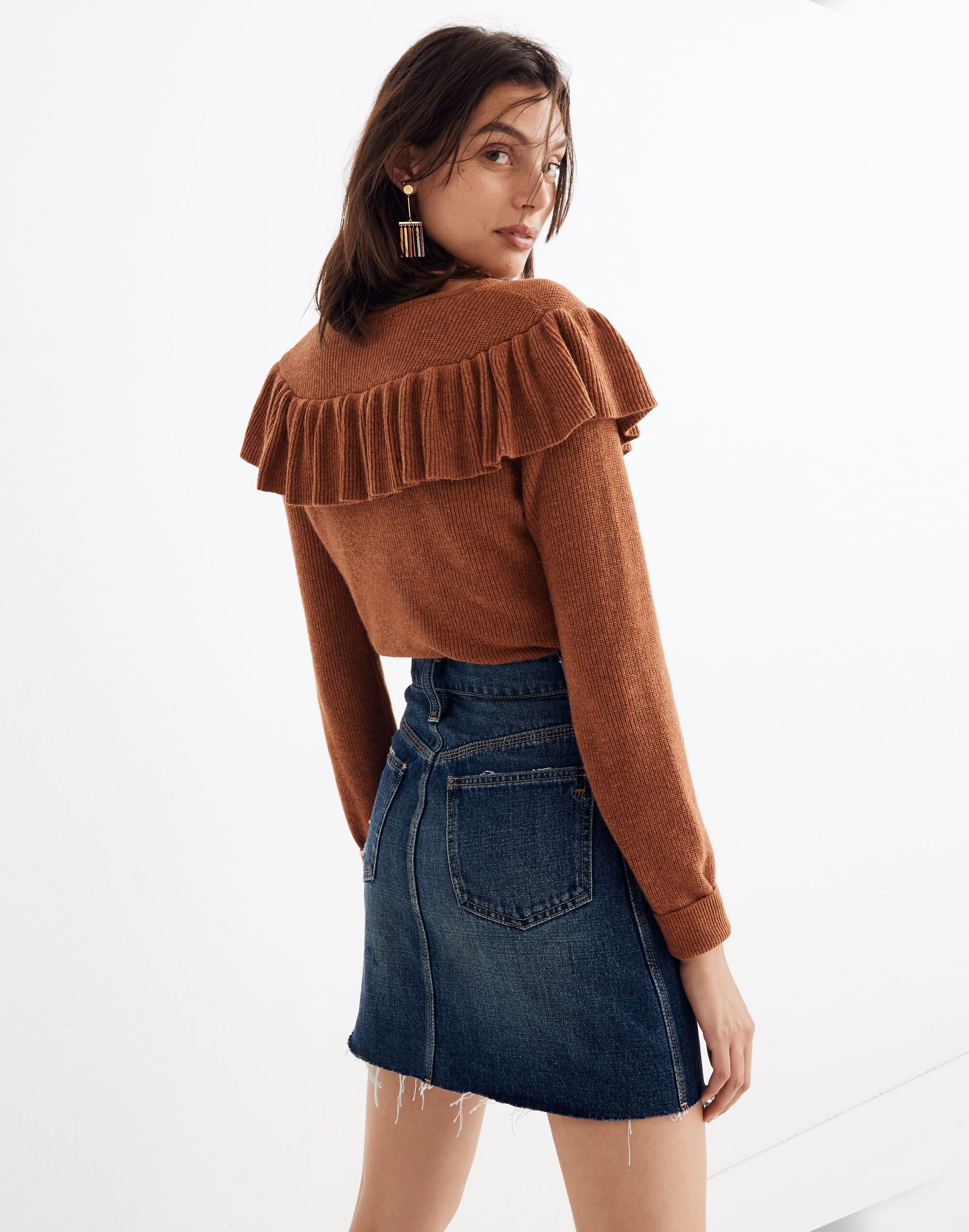 Rigid Denim Straight Mini Skirt: Reworked Edition