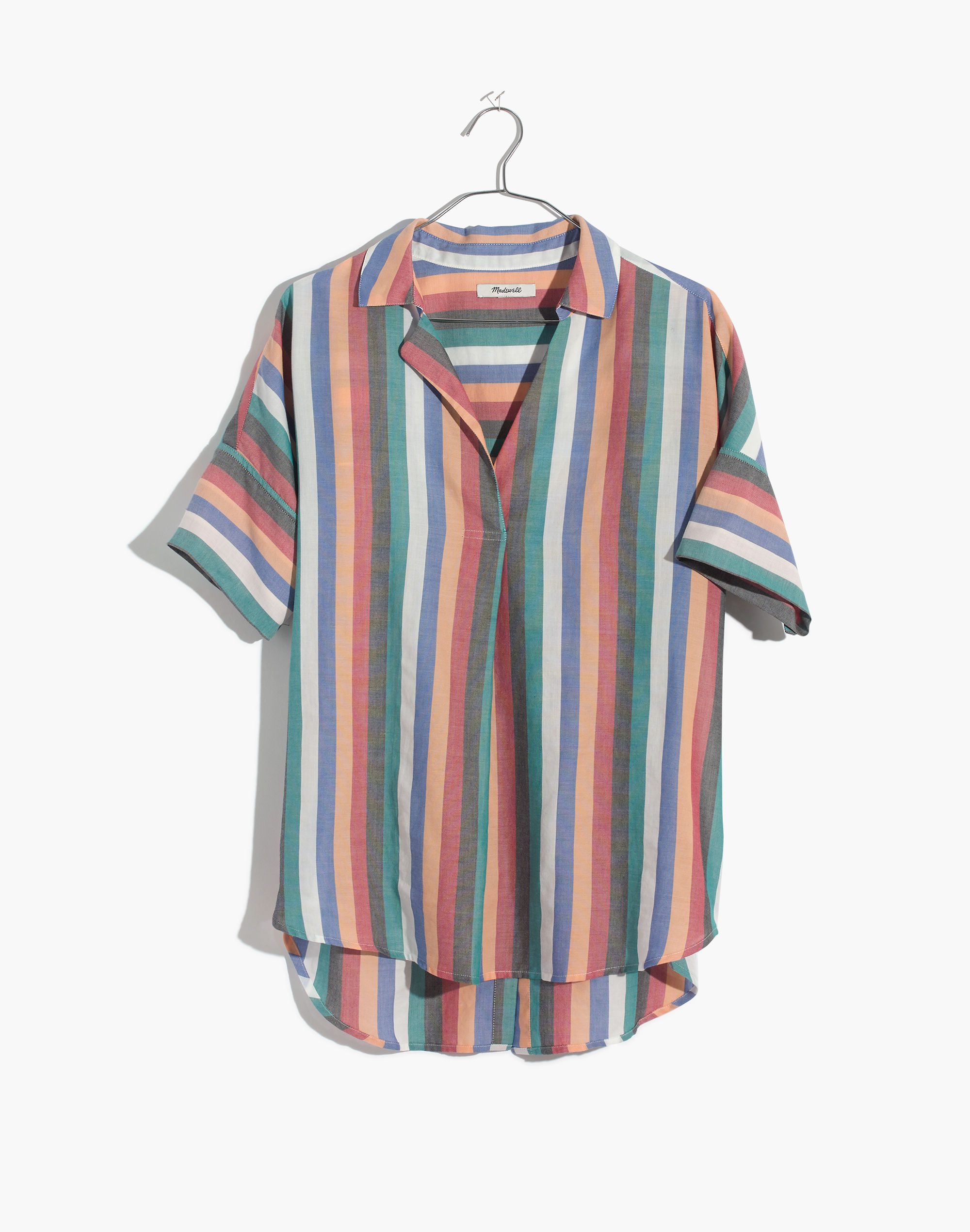 Courier Button-Back Shirt in Festival Stripe